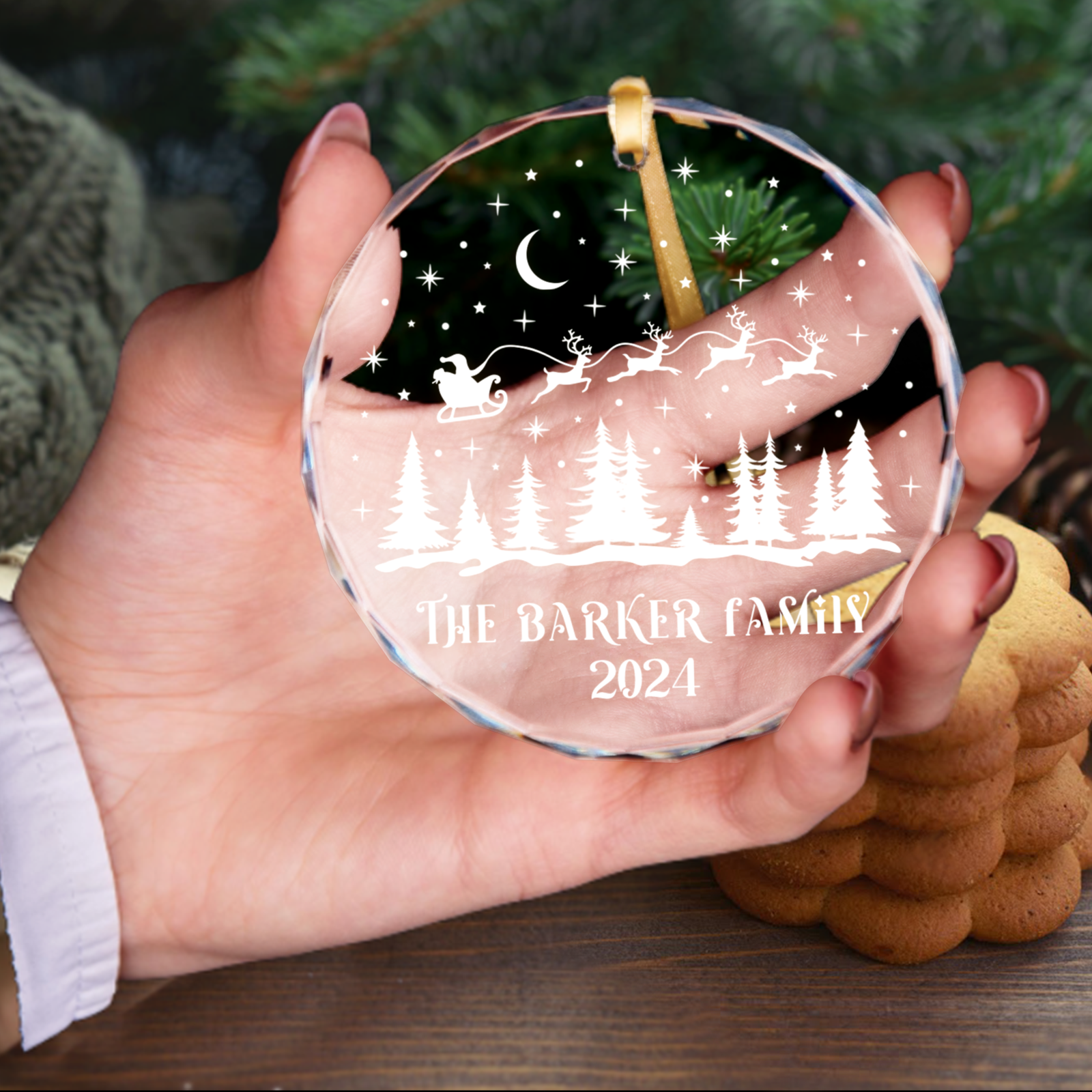 Personalized Family Christmas Glass Ornaments, Family Christmas GX02-1 - 19Gifts