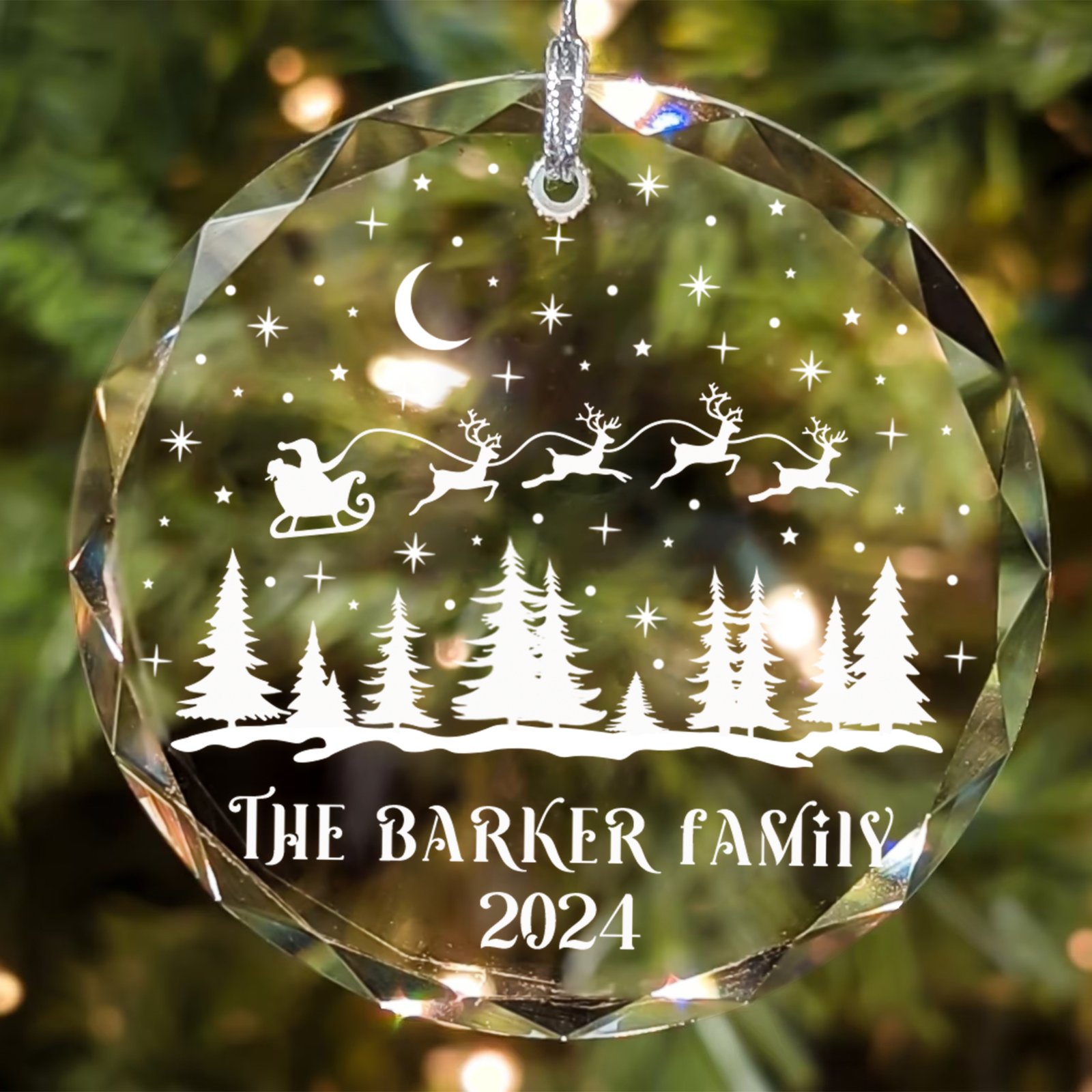 Personalized Family Christmas Glass Ornaments, Family Christmas GX02-1 - 19Gifts