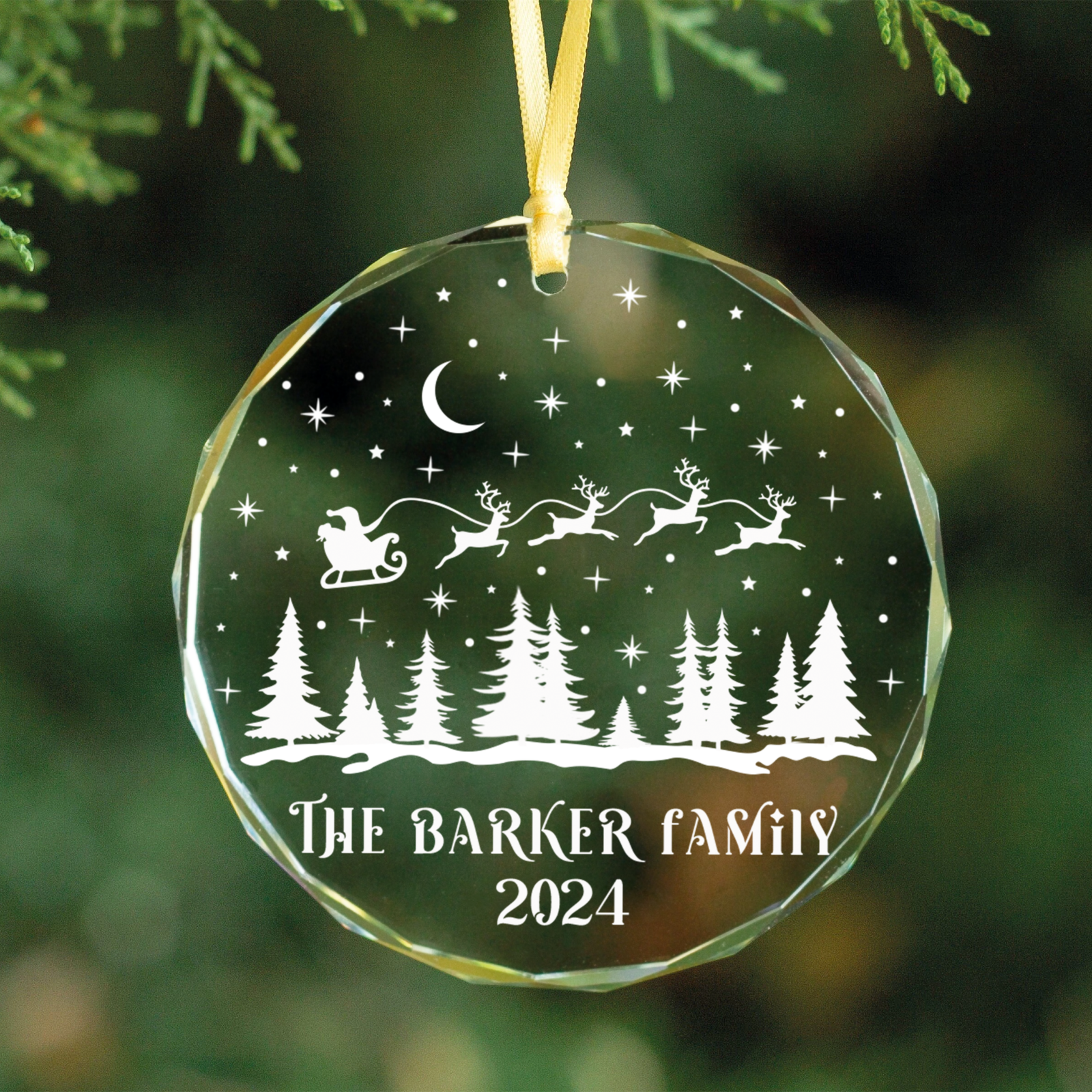 Personalized Family Christmas Glass Ornaments, Family Christmas GX02-1 - 19Gifts