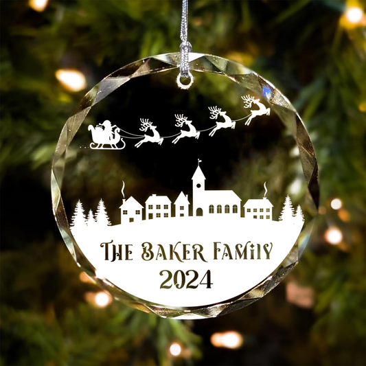 Personalized Family Christmas Glass Ornaments GX02-2 - 19Gifts