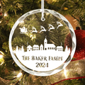 Personalized Family Christmas Glass Ornaments GX02-2 - 19Gifts