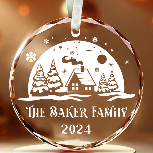 Personalized Family Christmas Glass Ornaments GX02-3 - 19Gifts