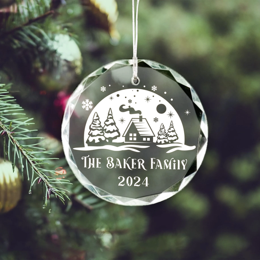 Personalized Family Christmas Glass Ornaments GX02-3 - 19Gifts