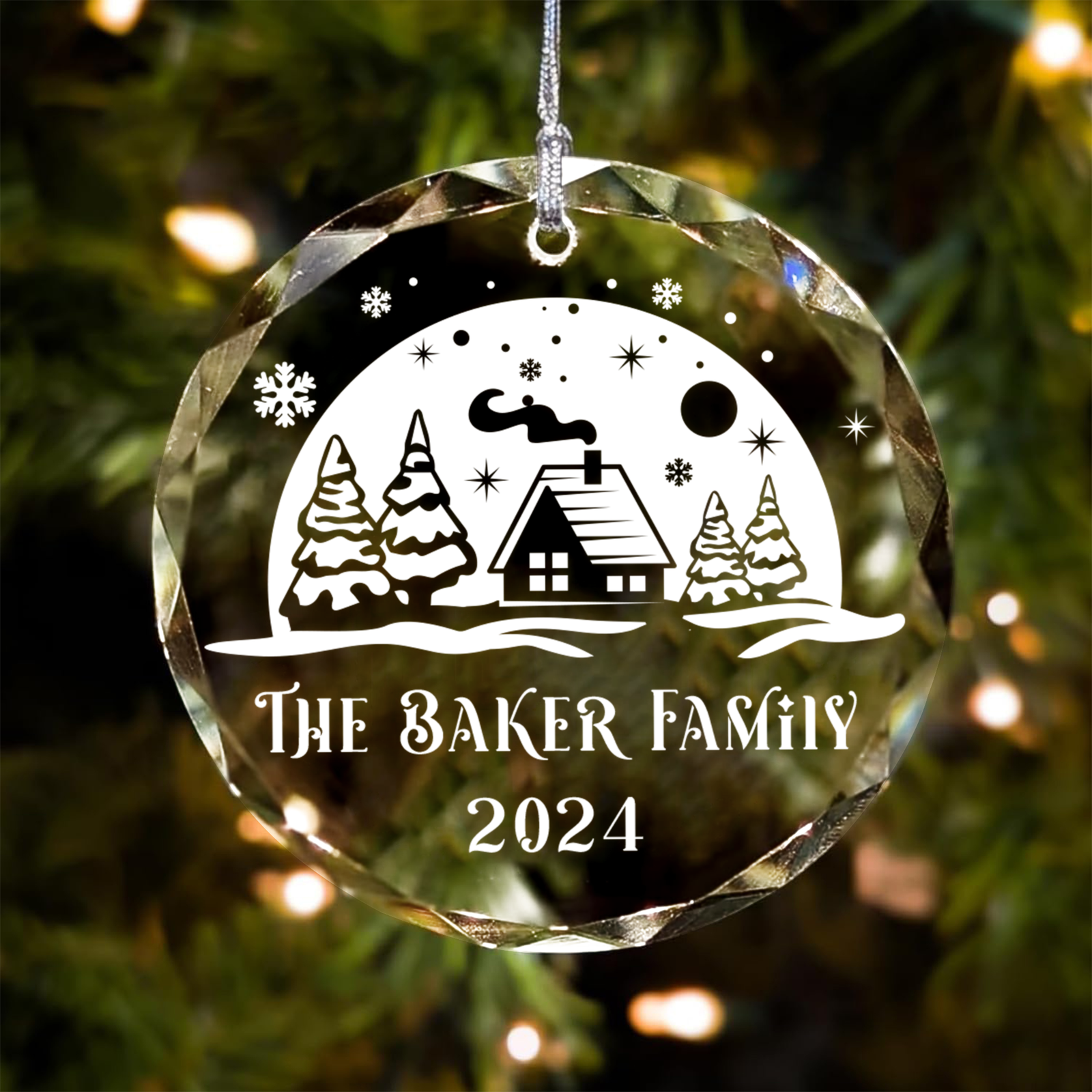 Personalized Family Christmas Glass Ornaments GX02-3 - 19Gifts