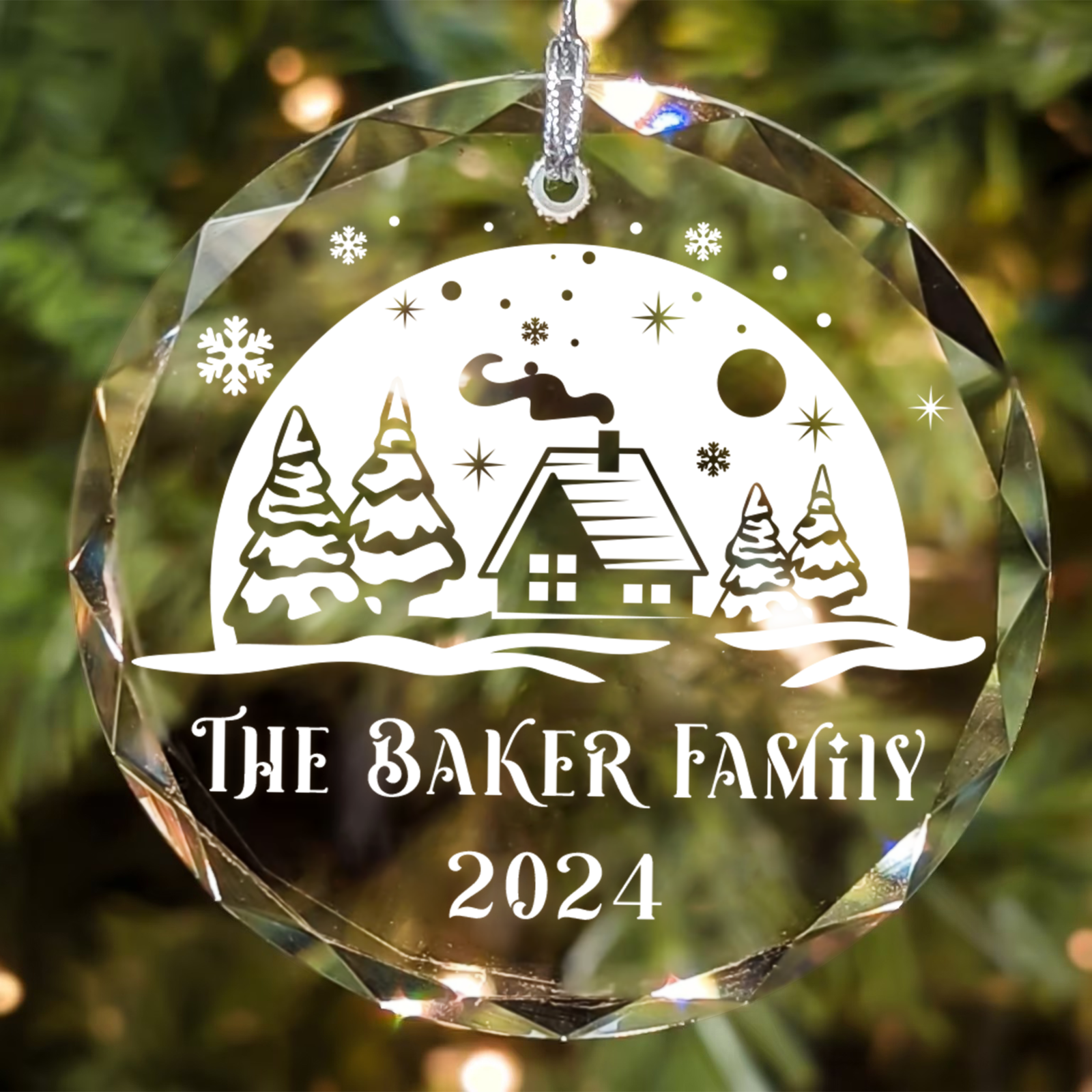 Personalized Family Christmas Glass Ornaments GX02-3 - 19Gifts