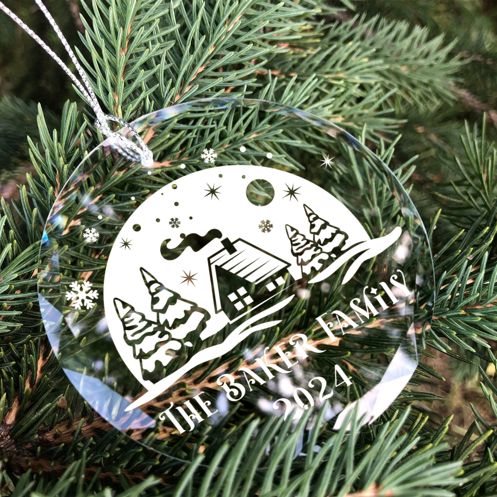 Personalized Family Christmas Glass Ornaments GX02-3 - 19Gifts