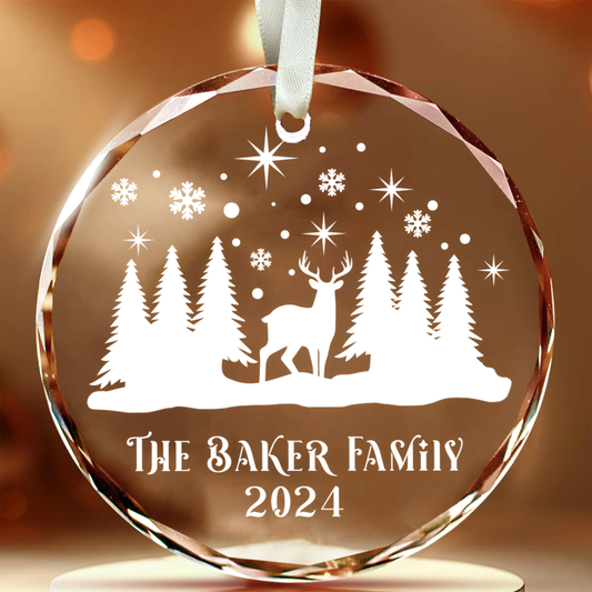 Personalized Family Christmas Glass Ornaments GX02-4 - 19Gifts