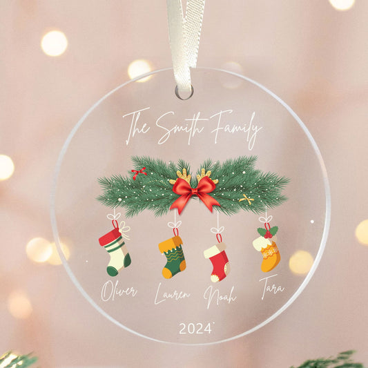 Personalized Family Christmas Ornament 2024 – Custom Family & Pet Ornament AV03-10 - 19Gifts