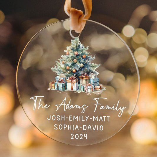 Personalized Family Christmas Ornament 2024 – Custom Family & Pet Ornament AV03-11 - 19Gifts