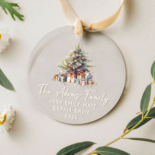 Personalized Family Christmas Ornament 2024 – Custom Family & Pet Ornament AV03-11 - 19Gifts