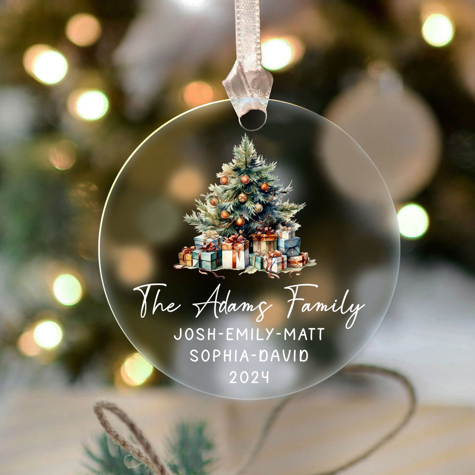 Personalized Family Christmas Ornament 2024 – Custom Family & Pet Ornament AV03-11 - 19Gifts
