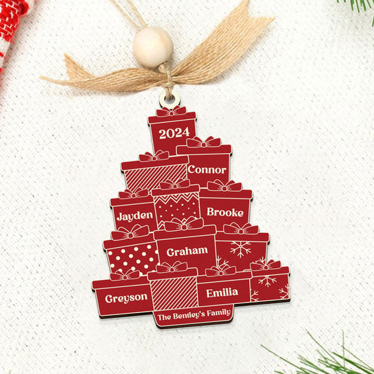 Personalized Family Christmas Ornament, Custom Christmas Tree,  Christmas Tree Ornament with Family Names, Christmas Tree Name Ornament 2024, Family Name Ornament CF705 - 19Gifts