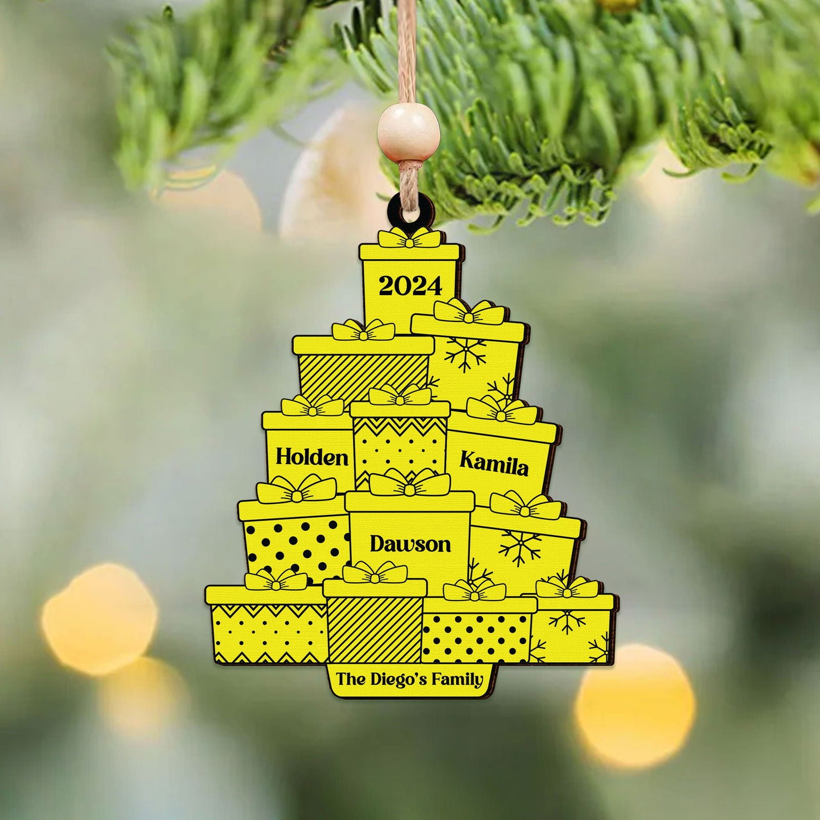 Personalized Family Christmas Ornament, Custom Christmas Tree,  Christmas Tree Ornament with Family Names, Christmas Tree Name Ornament 2024, Family Name Ornament CF705 - 19Gifts
