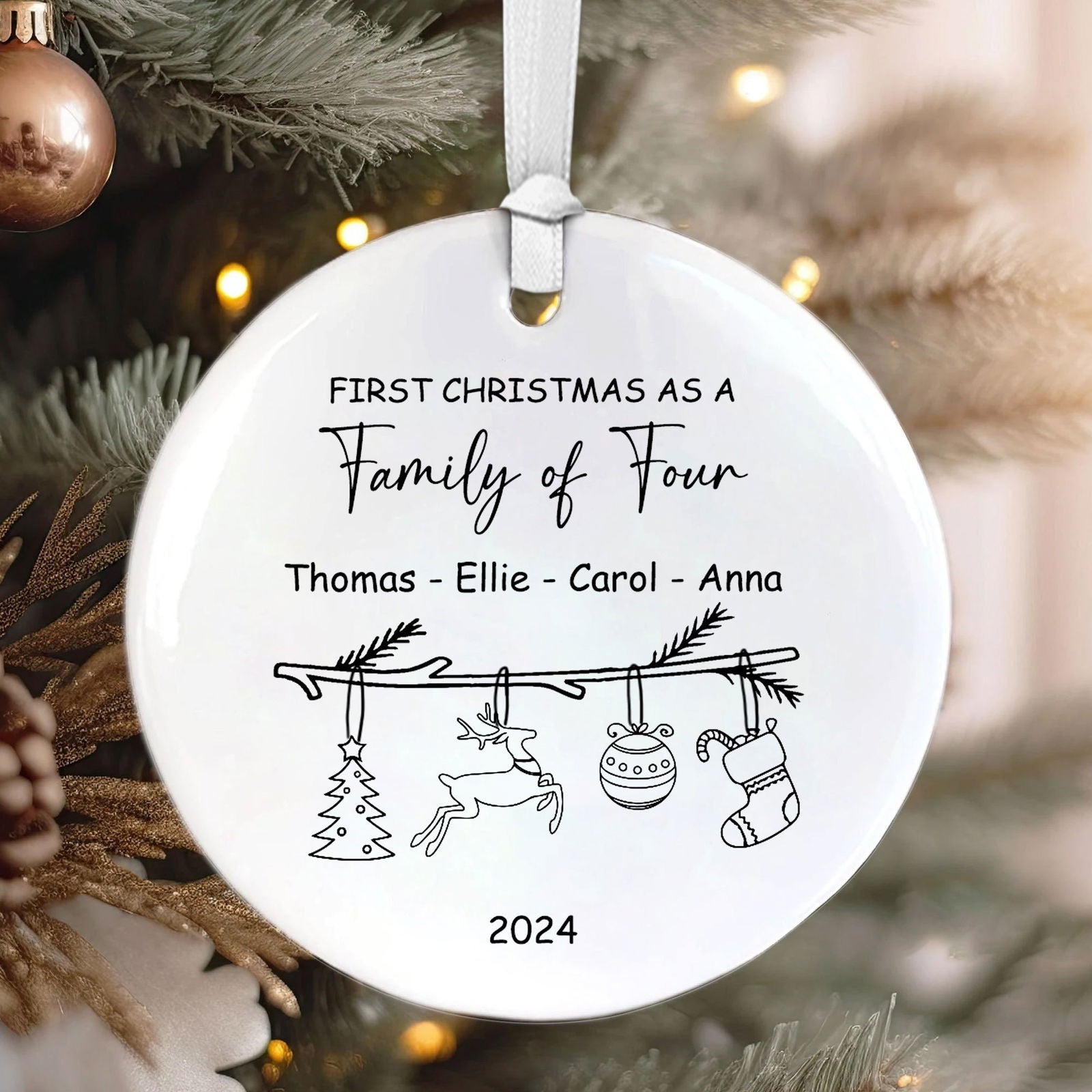 Personalized Family Christmas Ornament, Family Ceramic Ornament CX02-38 - 19Gifts