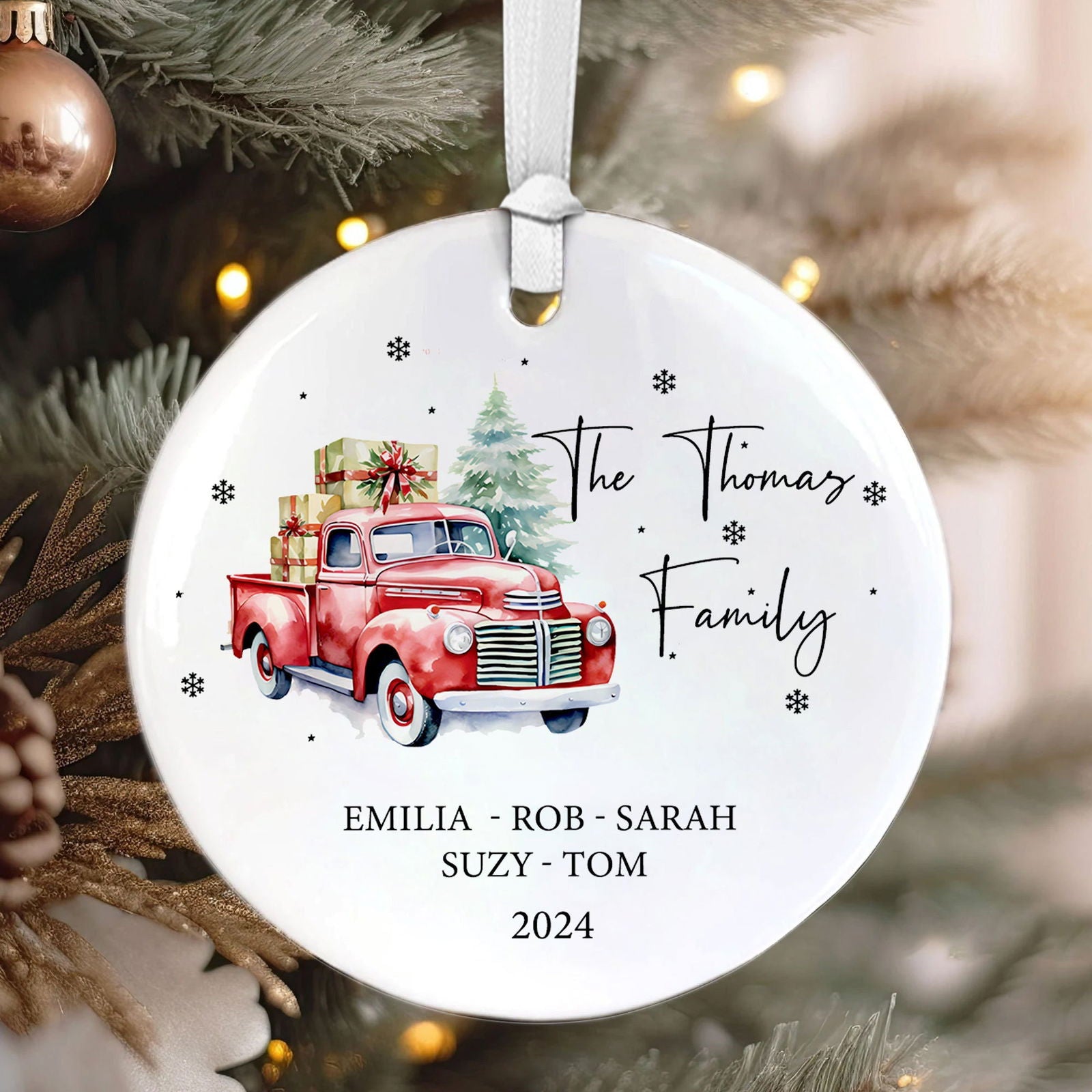 Personalized Family Christmas Ornament, Family Ceramic Ornament CX02-50 - 19Gifts