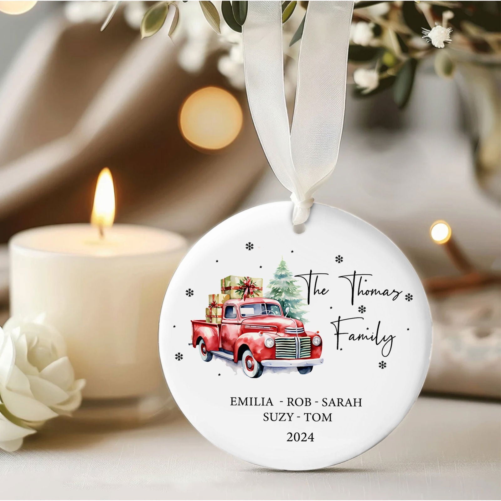 Personalized Family Christmas Ornament, Family Ceramic Ornament CX02-50 - 19Gifts