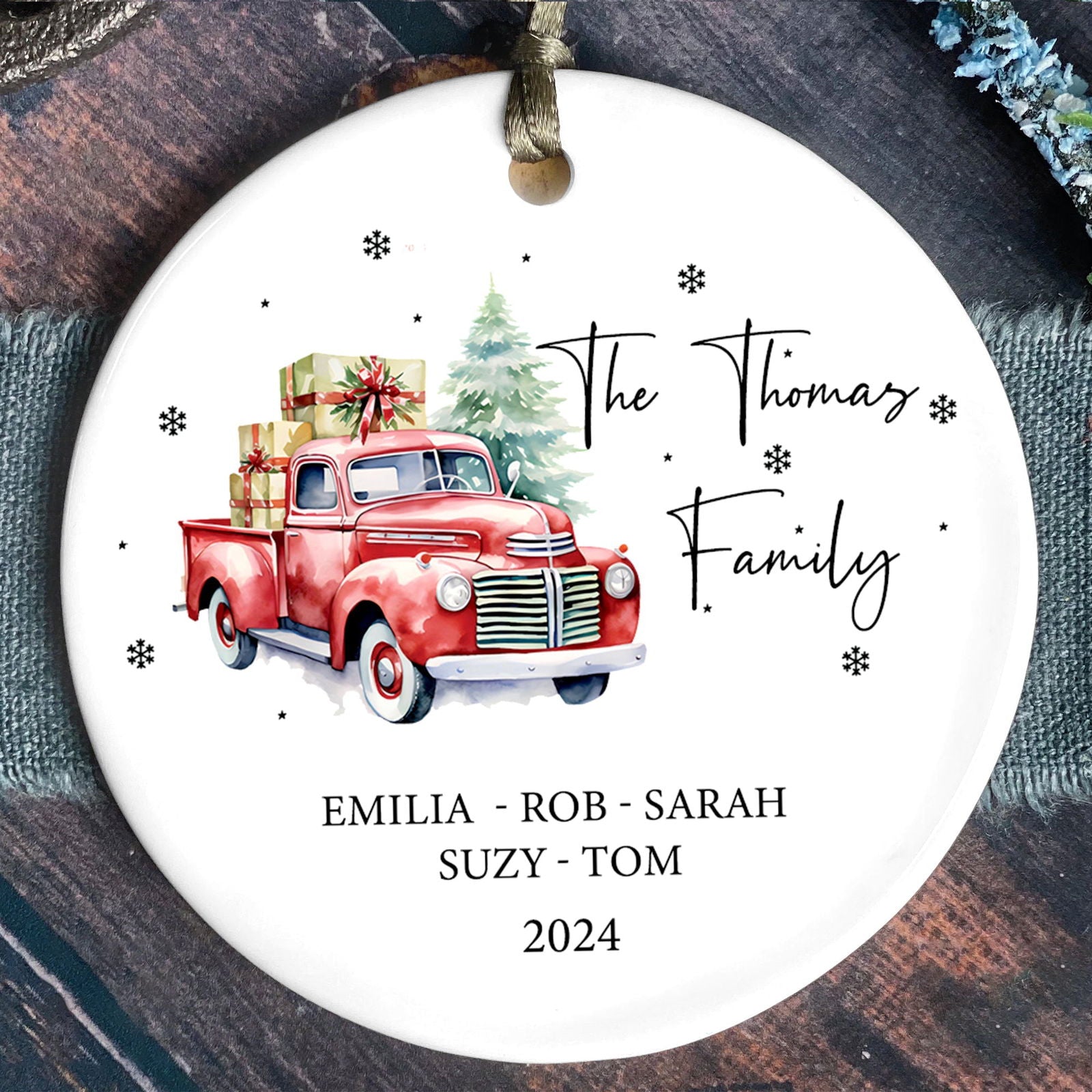 Personalized Family Christmas Ornament, Family Ceramic Ornament CX02-50 - 19Gifts