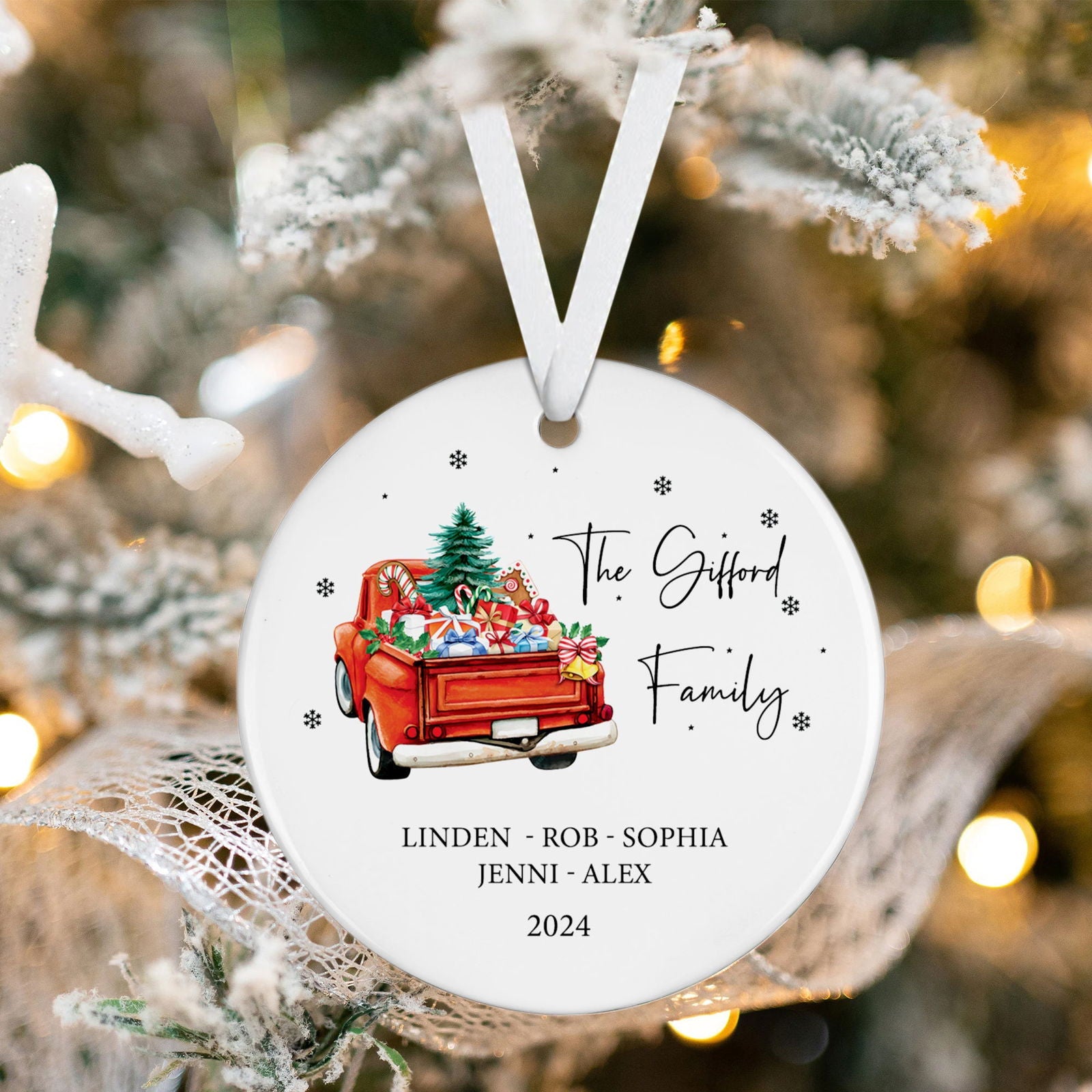 Personalized Family Christmas Ornament, Family Ceramic Ornament CX02-50 - 19Gifts