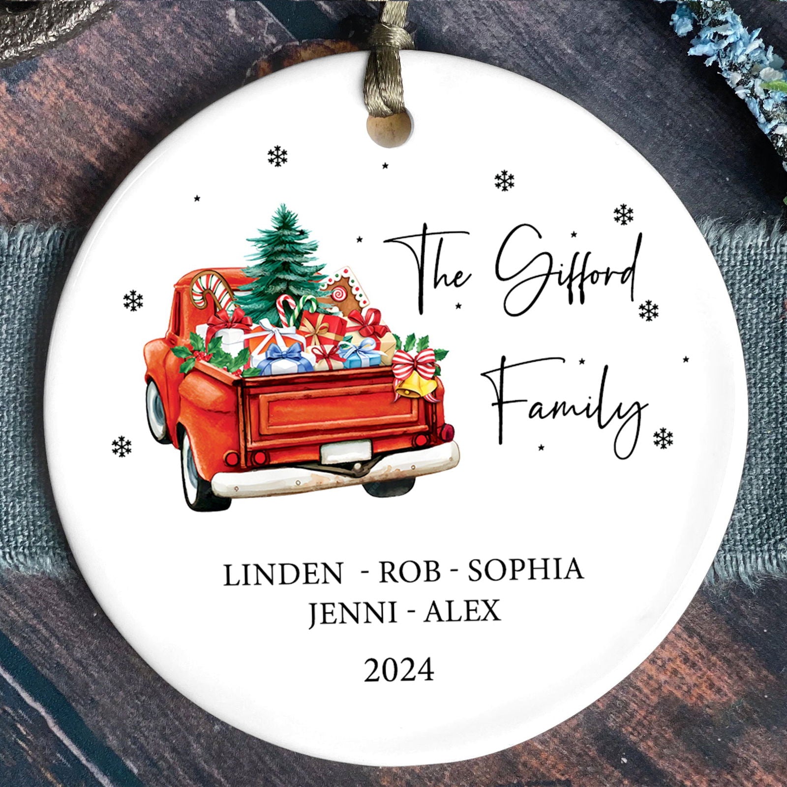 Personalized Family Christmas Ornament, Family Ceramic Ornament CX02-50 - 19Gifts