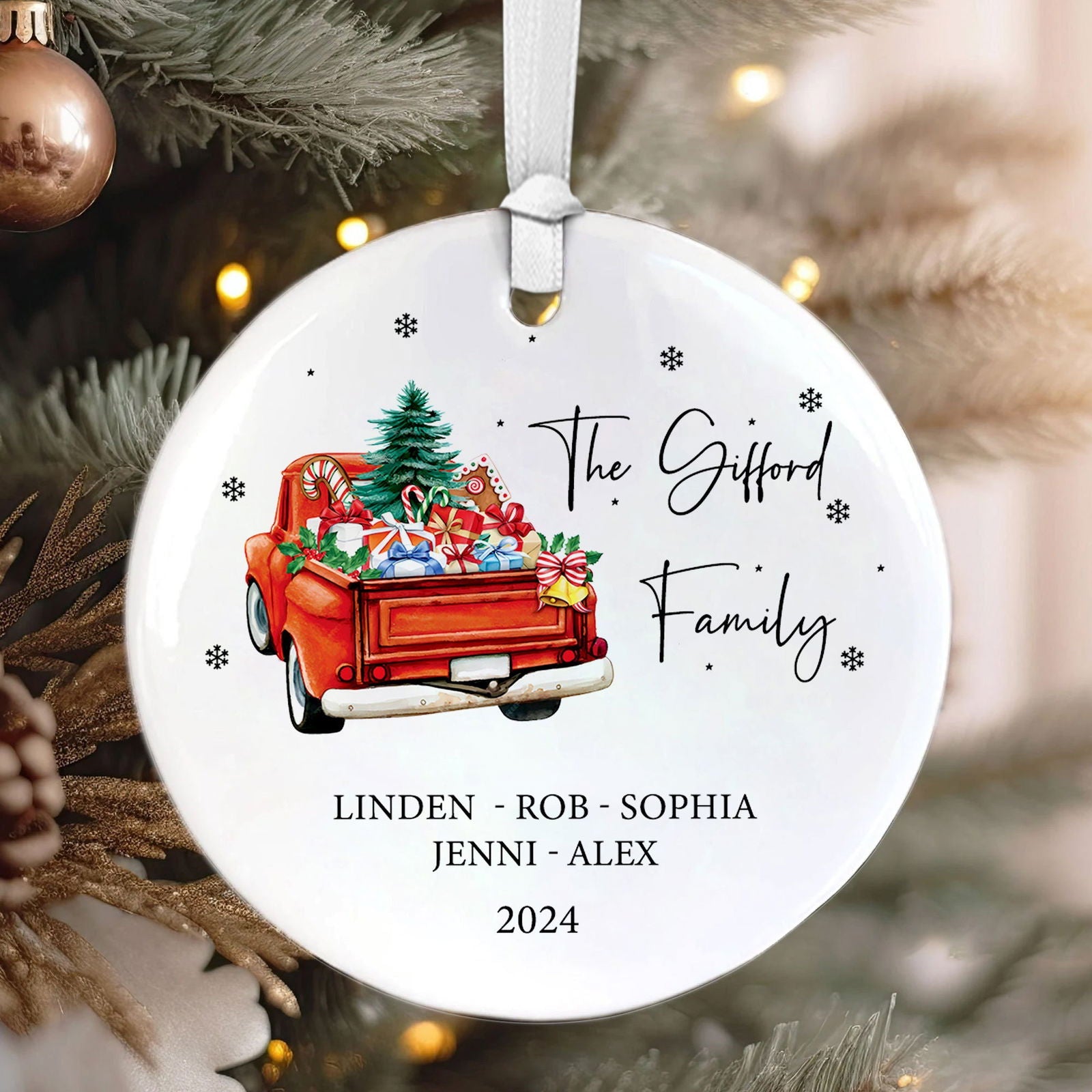 Personalized Family Christmas Ornament, Family Ceramic Ornament CX02-50 - 19Gifts