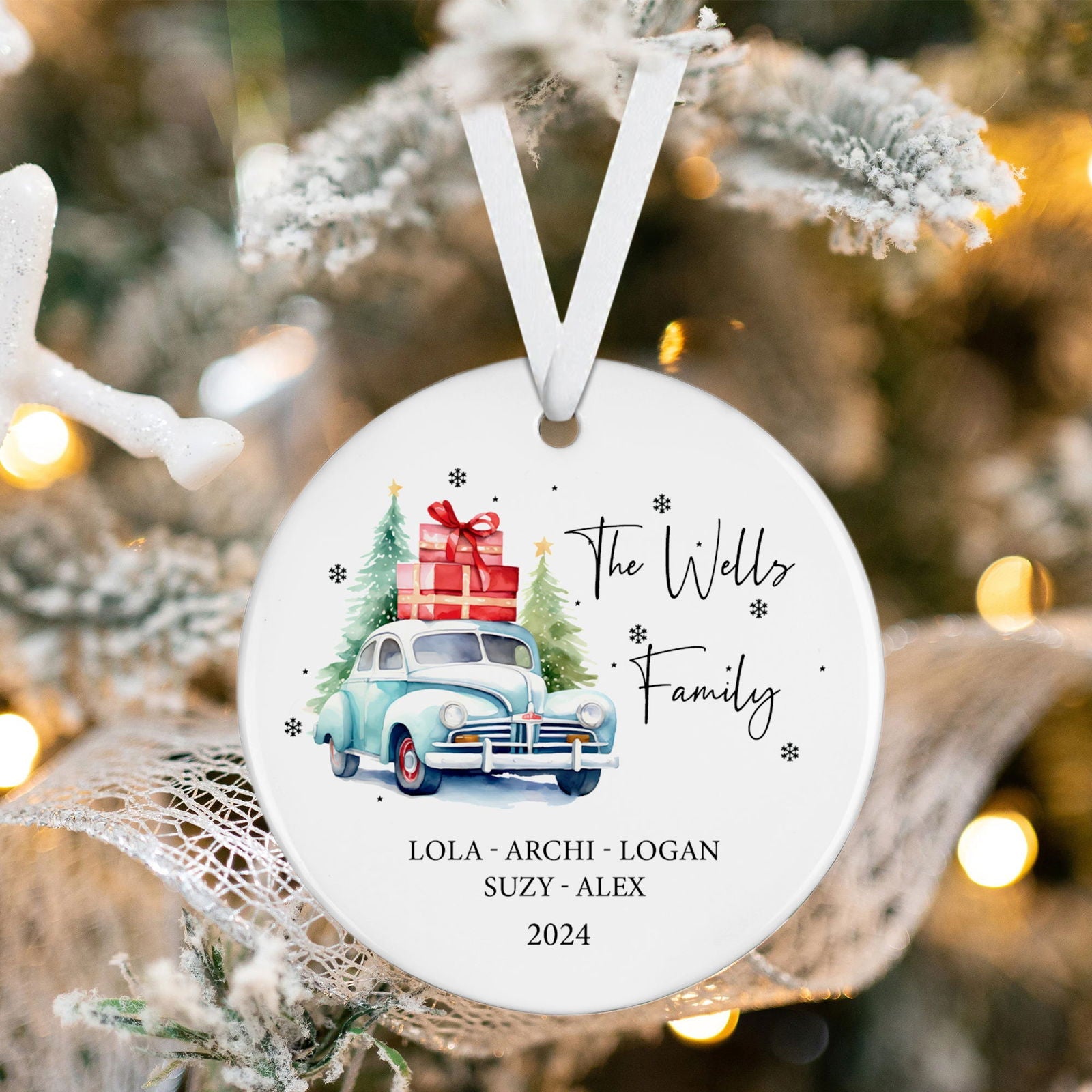 Personalized Family Christmas Ornament, Family Ceramic Ornament CX02-50 - 19Gifts
