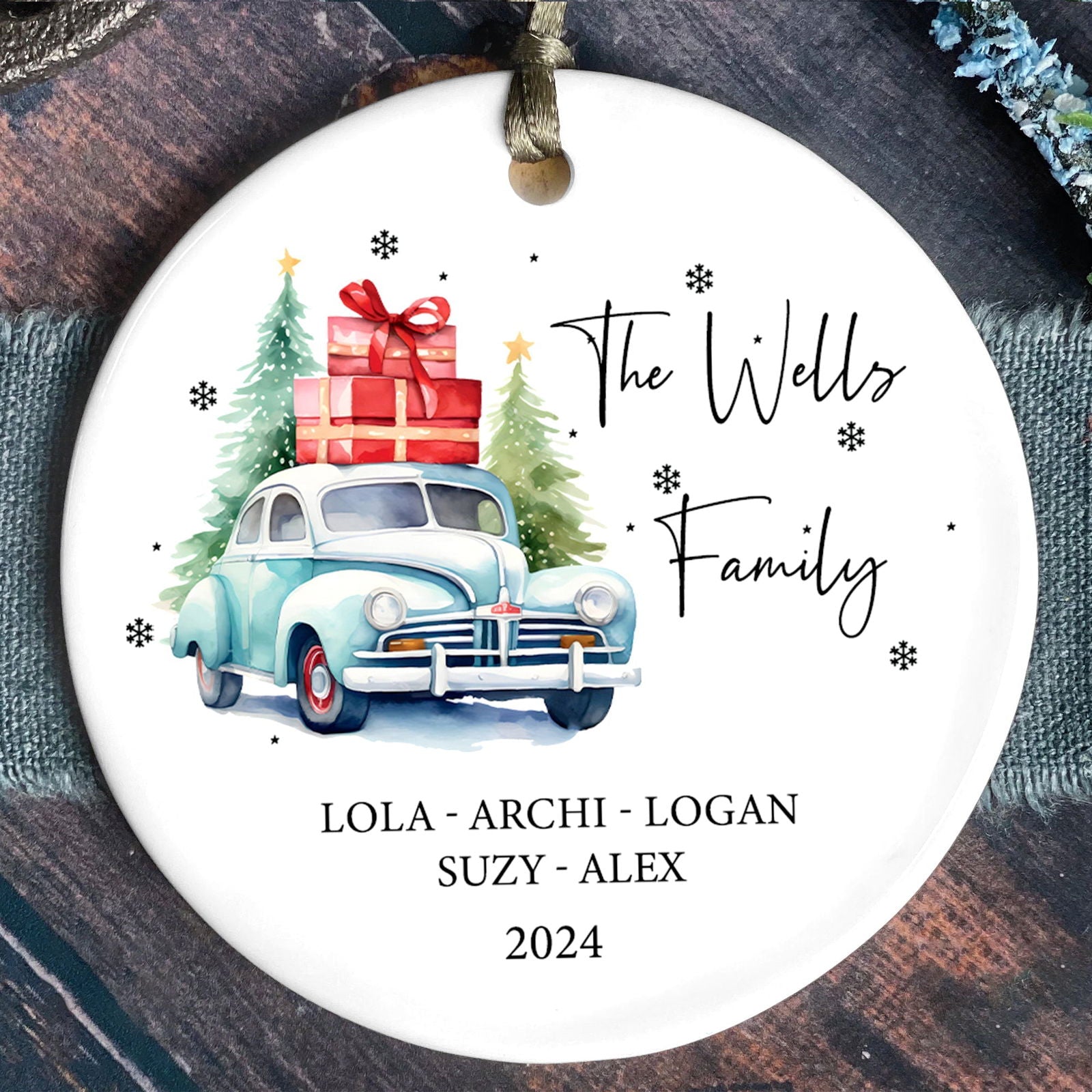 Personalized Family Christmas Ornament, Family Ceramic Ornament CX02-50 - 19Gifts