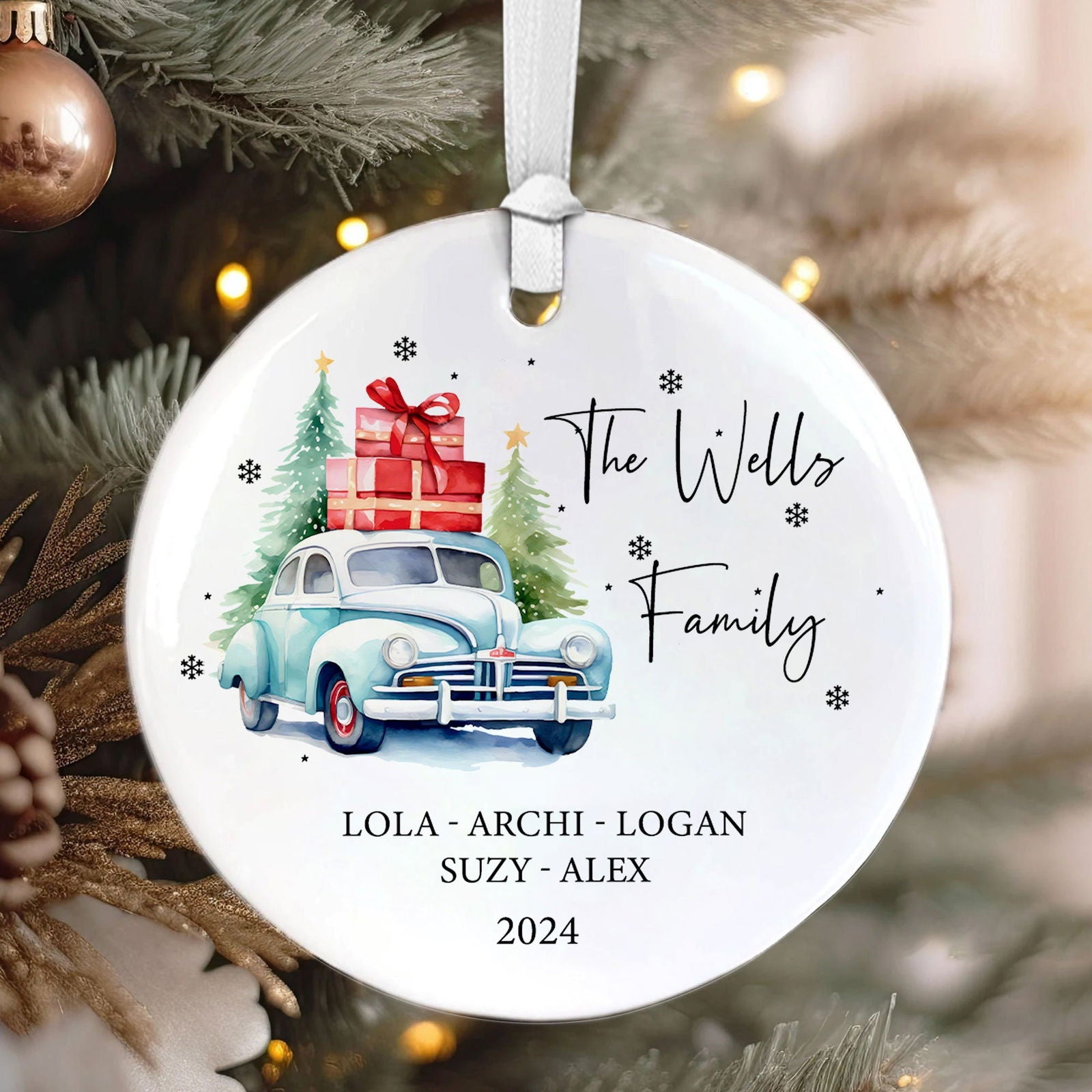 Personalized Family Christmas Ornament, Family Ceramic Ornament CX02-50 - 19Gifts
