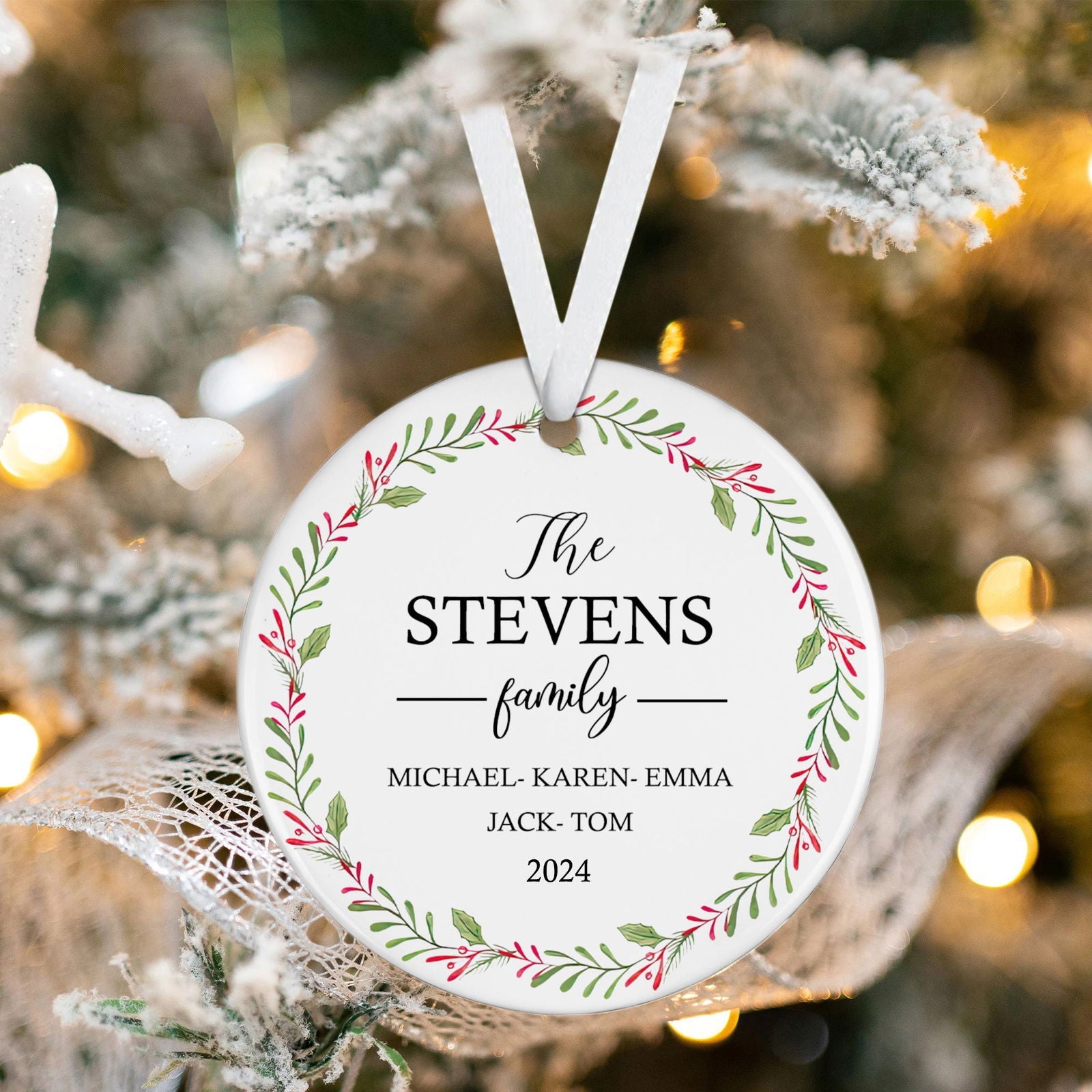 Personalized Family Christmas Ornament, Family Ceramic Ornament CX02-54 - 19Gifts