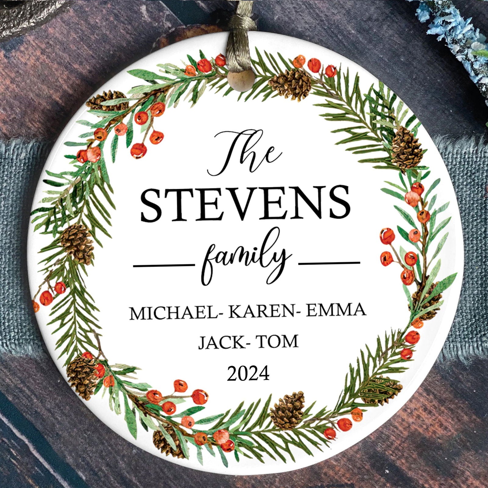 Personalized Family Christmas Ornament, Family Ceramic Ornament CX02-54 - 19Gifts