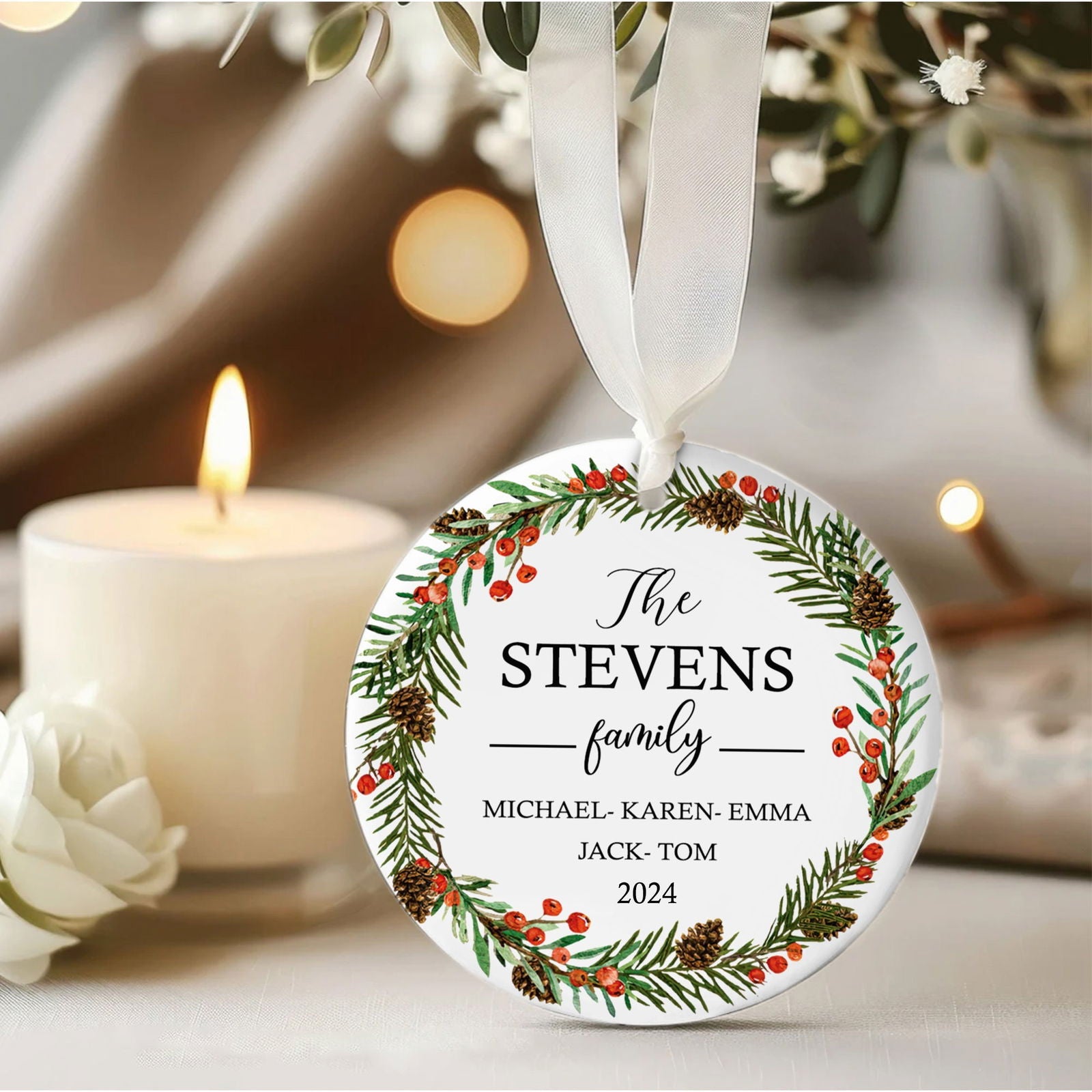 Personalized Family Christmas Ornament, Family Ceramic Ornament CX02-54 - 19Gifts