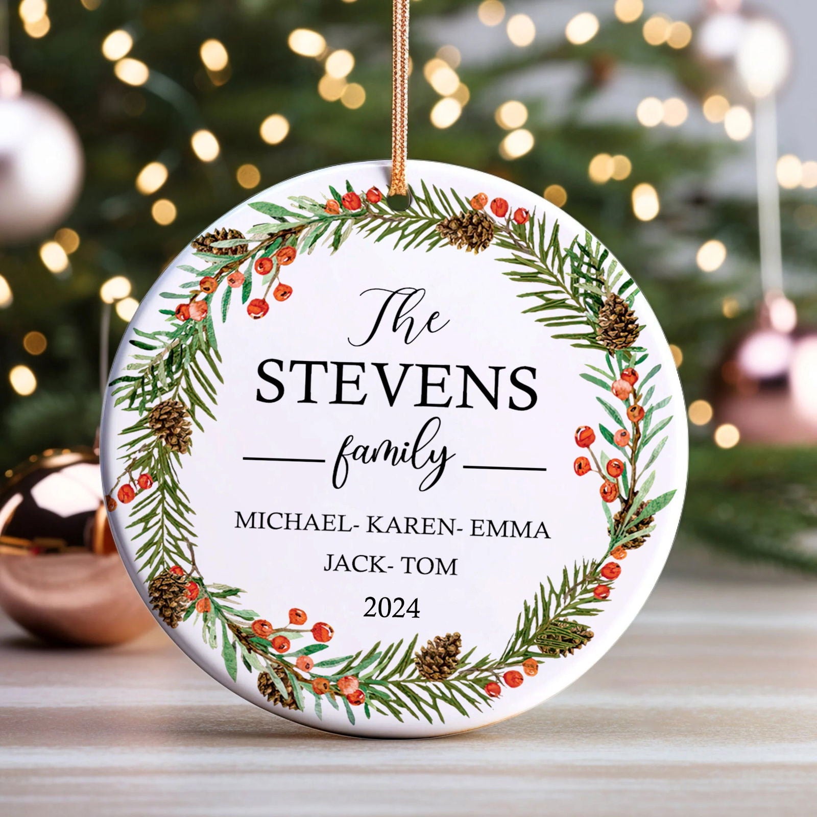 Personalized Family Christmas Ornament, Family Ceramic Ornament CX02-54 - 19Gifts