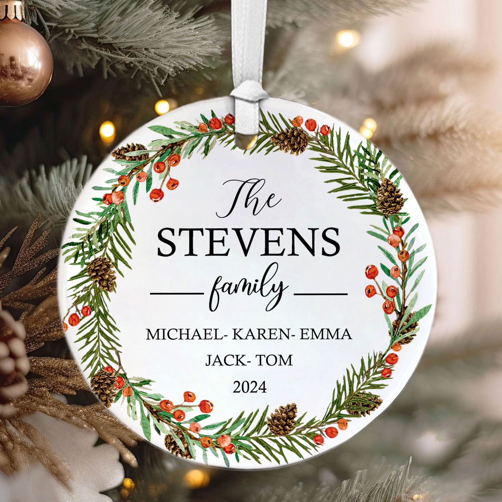 Personalized Family Christmas Ornament, Family Ceramic Ornament CX02-54 - 19Gifts
