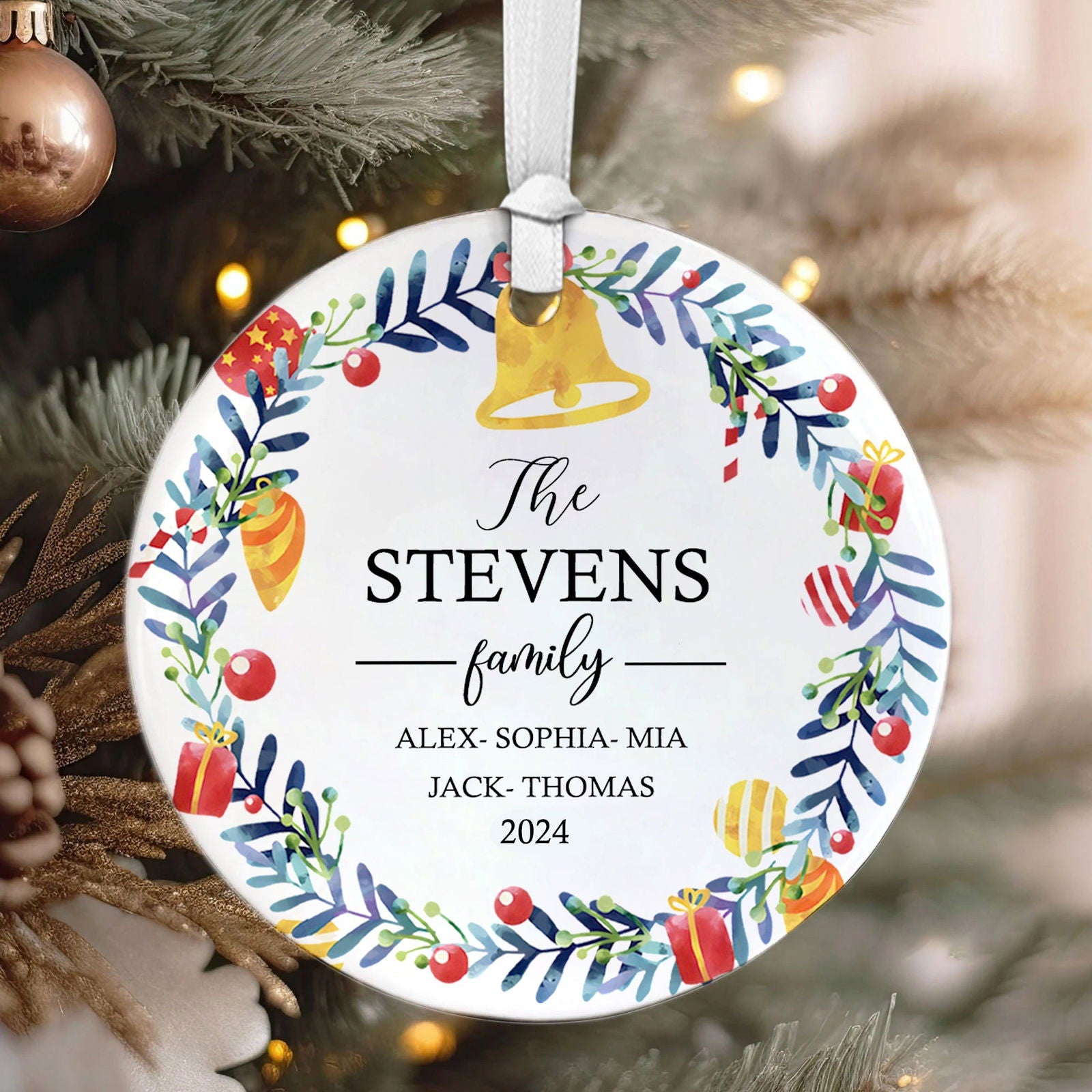 Personalized Family Christmas Ornament, Family Ceramic Ornament CX02-54 - 19Gifts