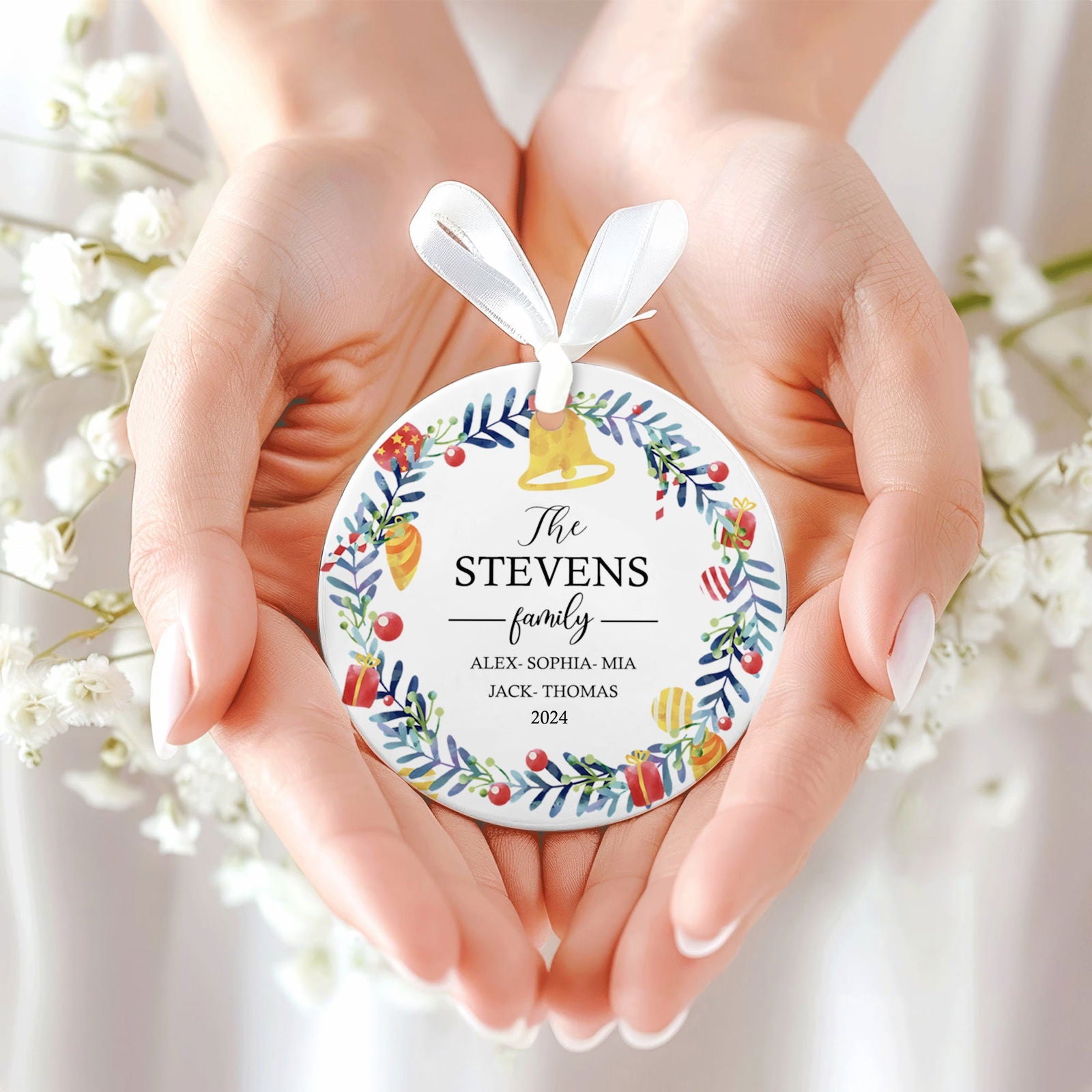 Personalized Family Christmas Ornament, Family Ceramic Ornament CX02-54 - 19Gifts