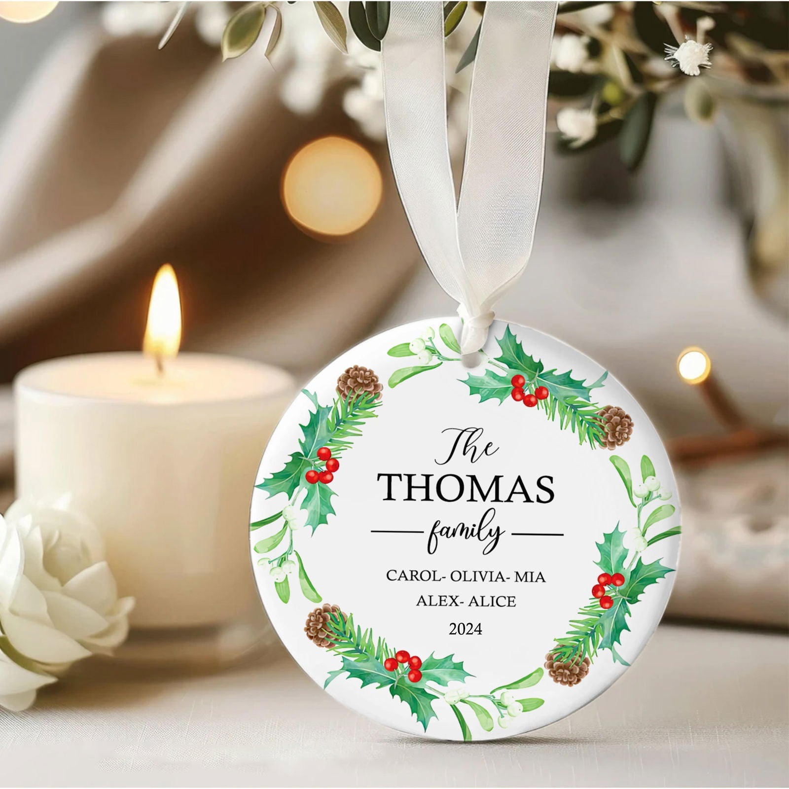 Personalized Family Christmas Ornament, Family Ceramic Ornament CX02-54 - 19Gifts