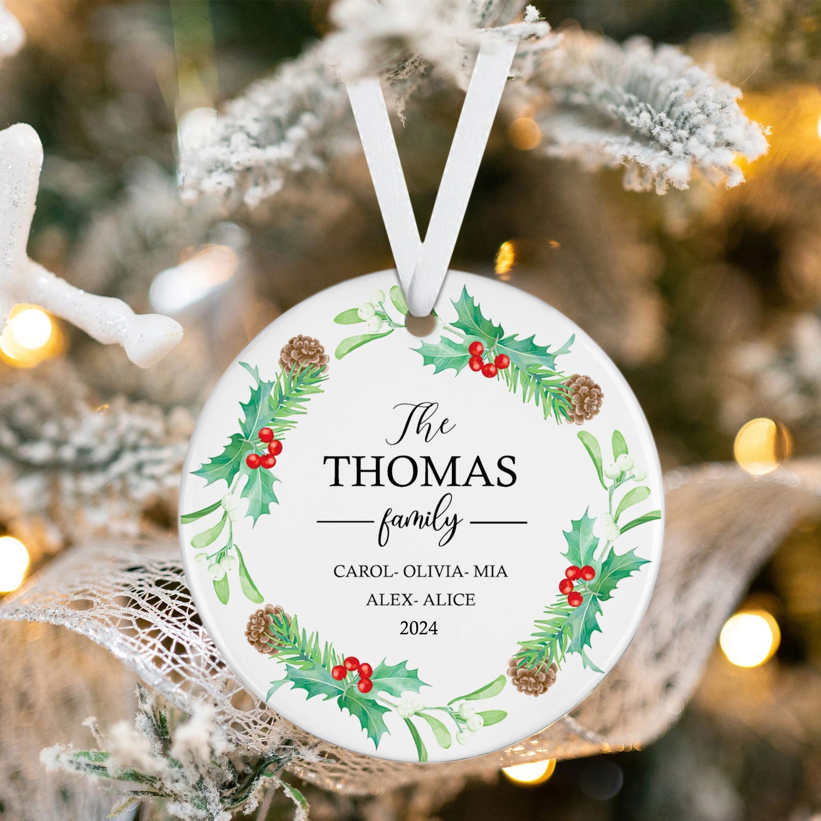 Personalized Family Christmas Ornament, Family Ceramic Ornament CX02-54 - 19Gifts
