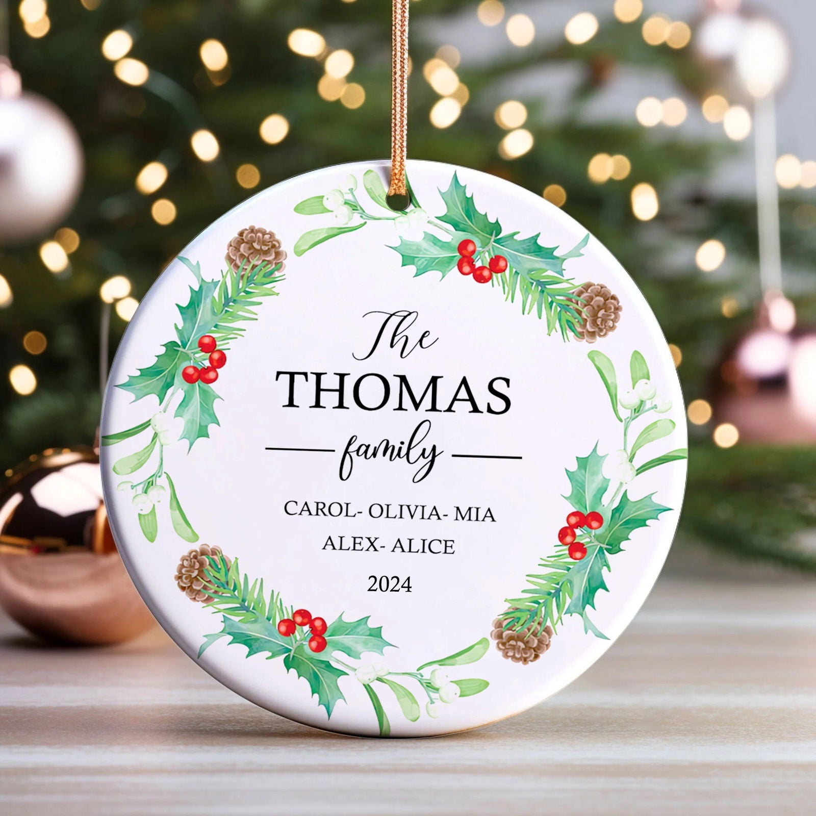 Personalized Family Christmas Ornament, Family Ceramic Ornament CX02-54 - 19Gifts