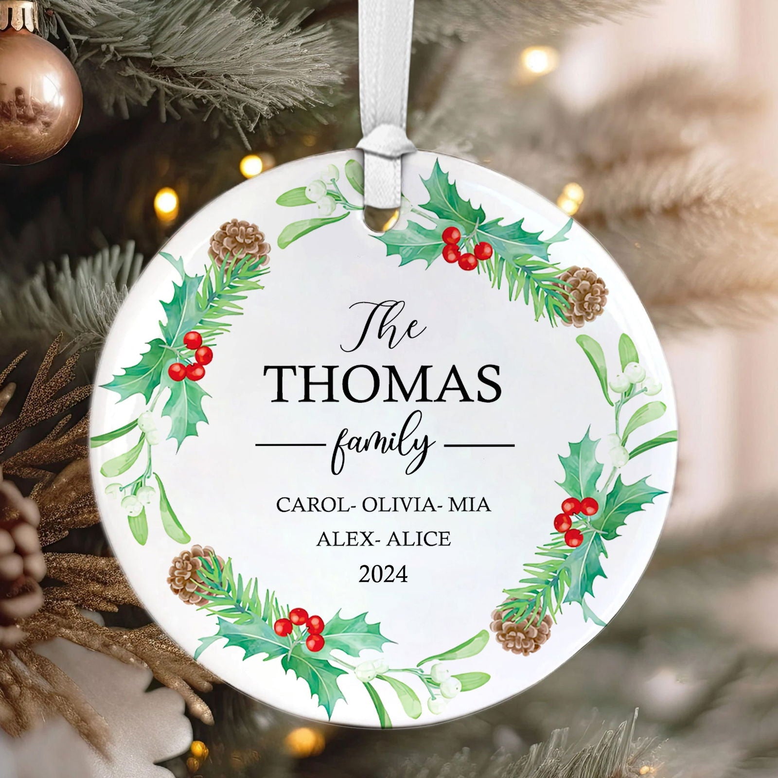 Personalized Family Christmas Ornament, Family Ceramic Ornament CX02-54 - 19Gifts