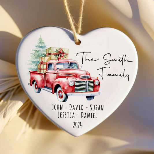 Personalized Family Christmas Ornament, Family Ceramic Ornament CY02-2 - 19Gifts
