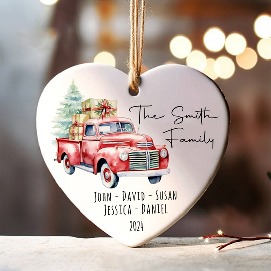 Personalized Family Christmas Ornament, Family Ceramic Ornament CY02-2 - 19Gifts