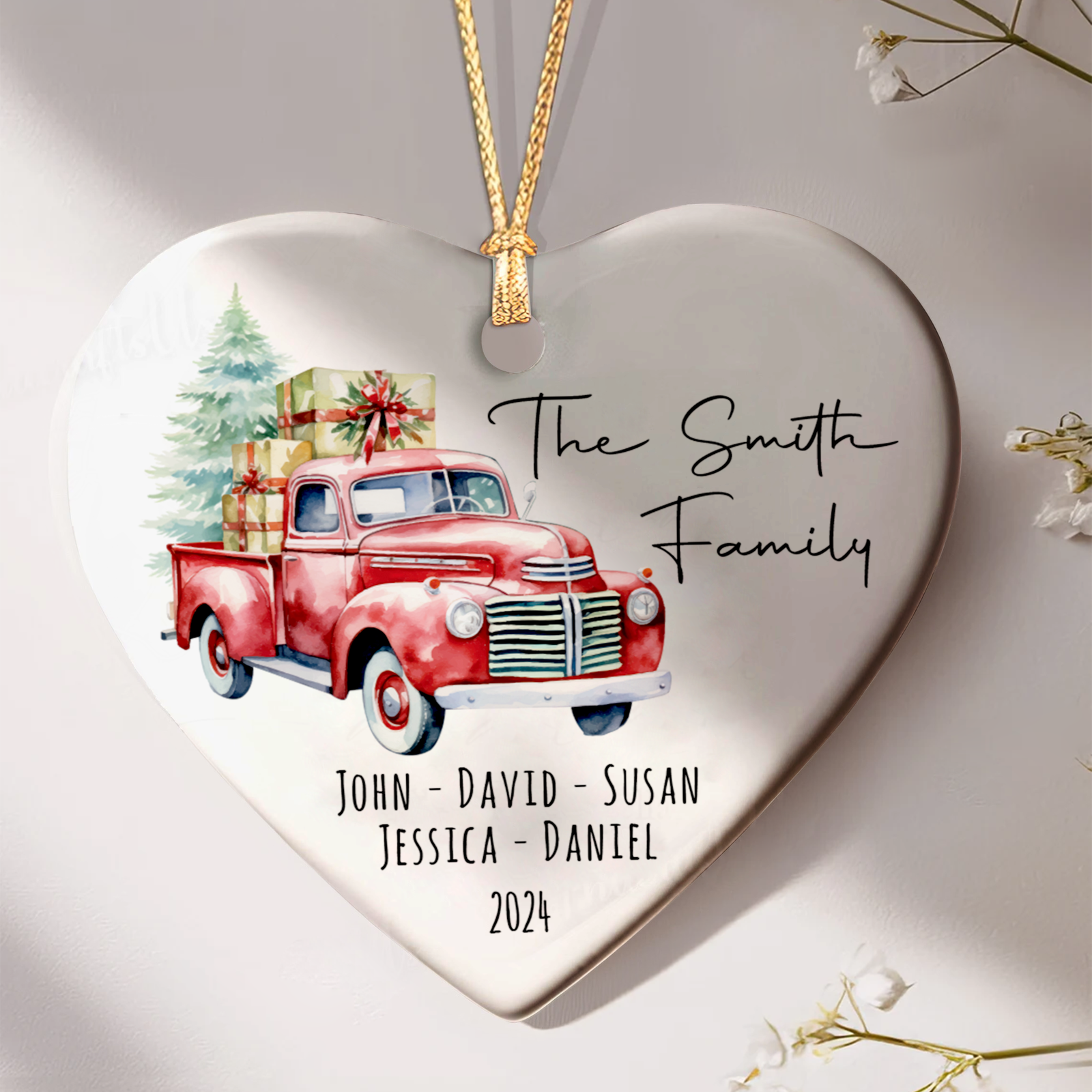 Personalized Family Christmas Ornament, Family Ceramic Ornament CY02-2 - 19Gifts