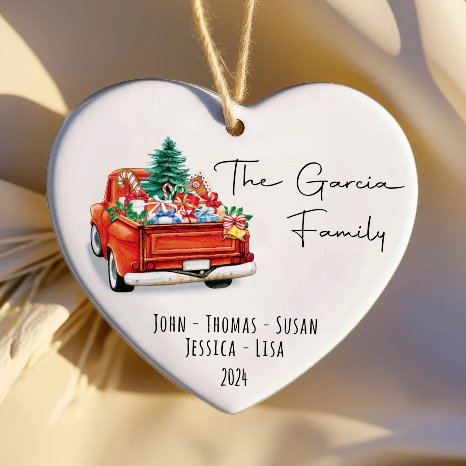 Personalized Family Christmas Ornament, Family Ceramic Ornament CY02-2 - 19Gifts