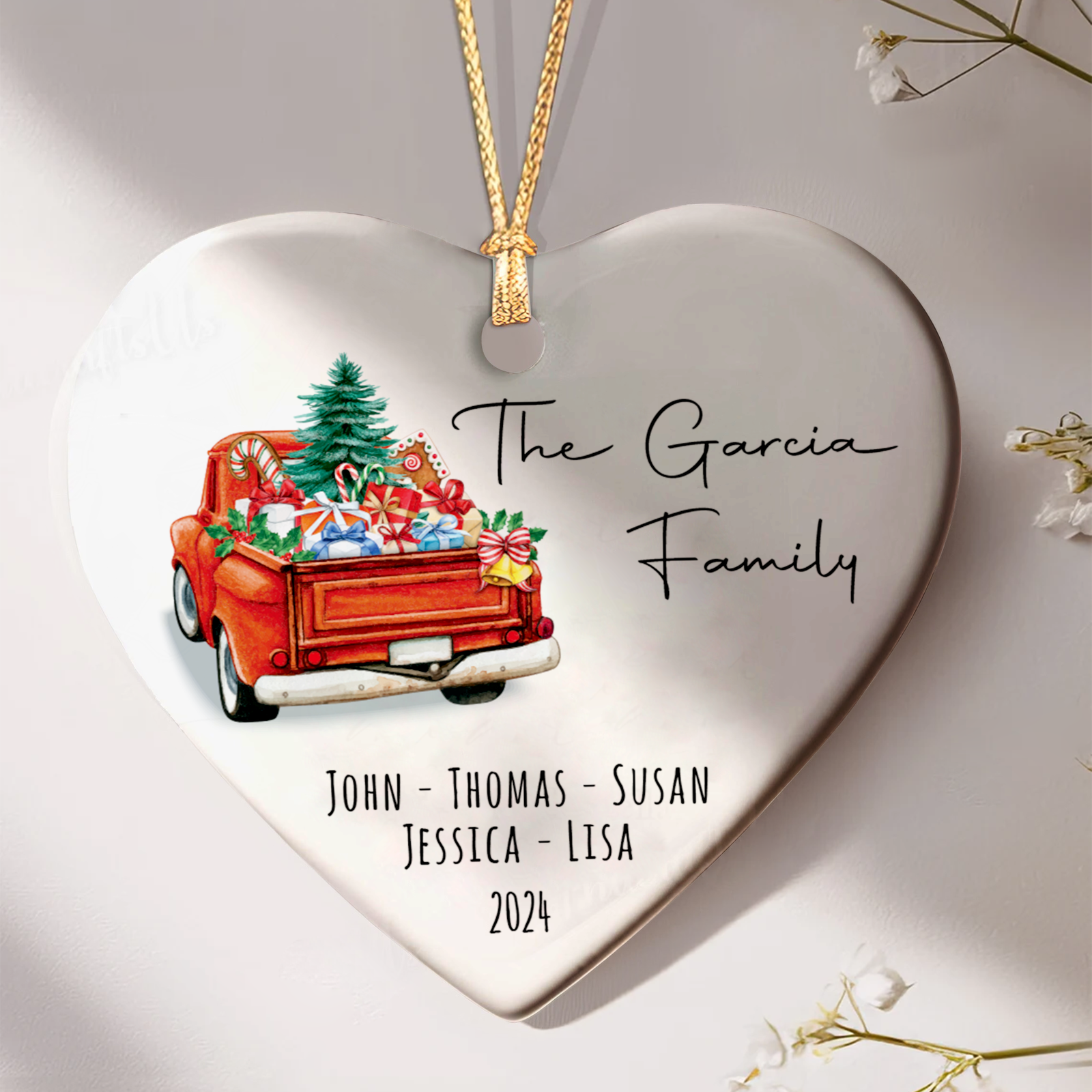 Personalized Family Christmas Ornament, Family Ceramic Ornament CY02-2 - 19Gifts