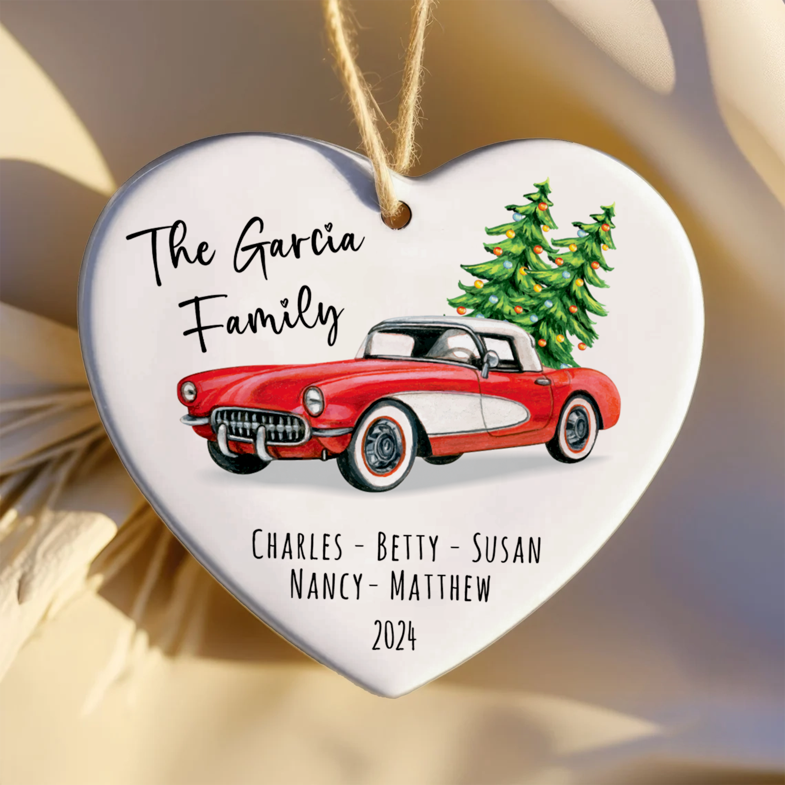 Personalized Family Christmas Ornament, Family Ceramic Ornament CY02-2 - 19Gifts