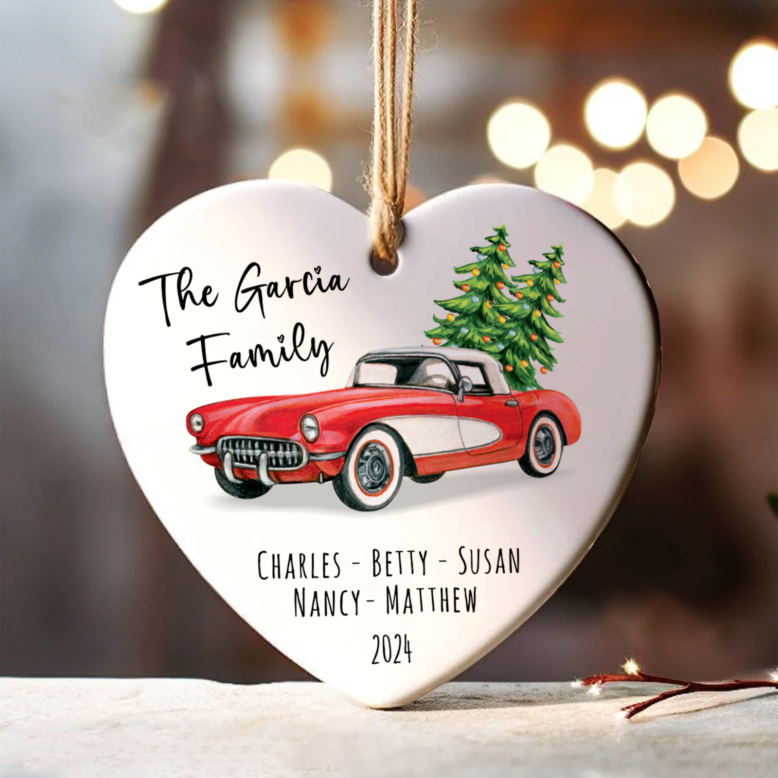 Personalized Family Christmas Ornament, Family Ceramic Ornament CY02-2 - 19Gifts