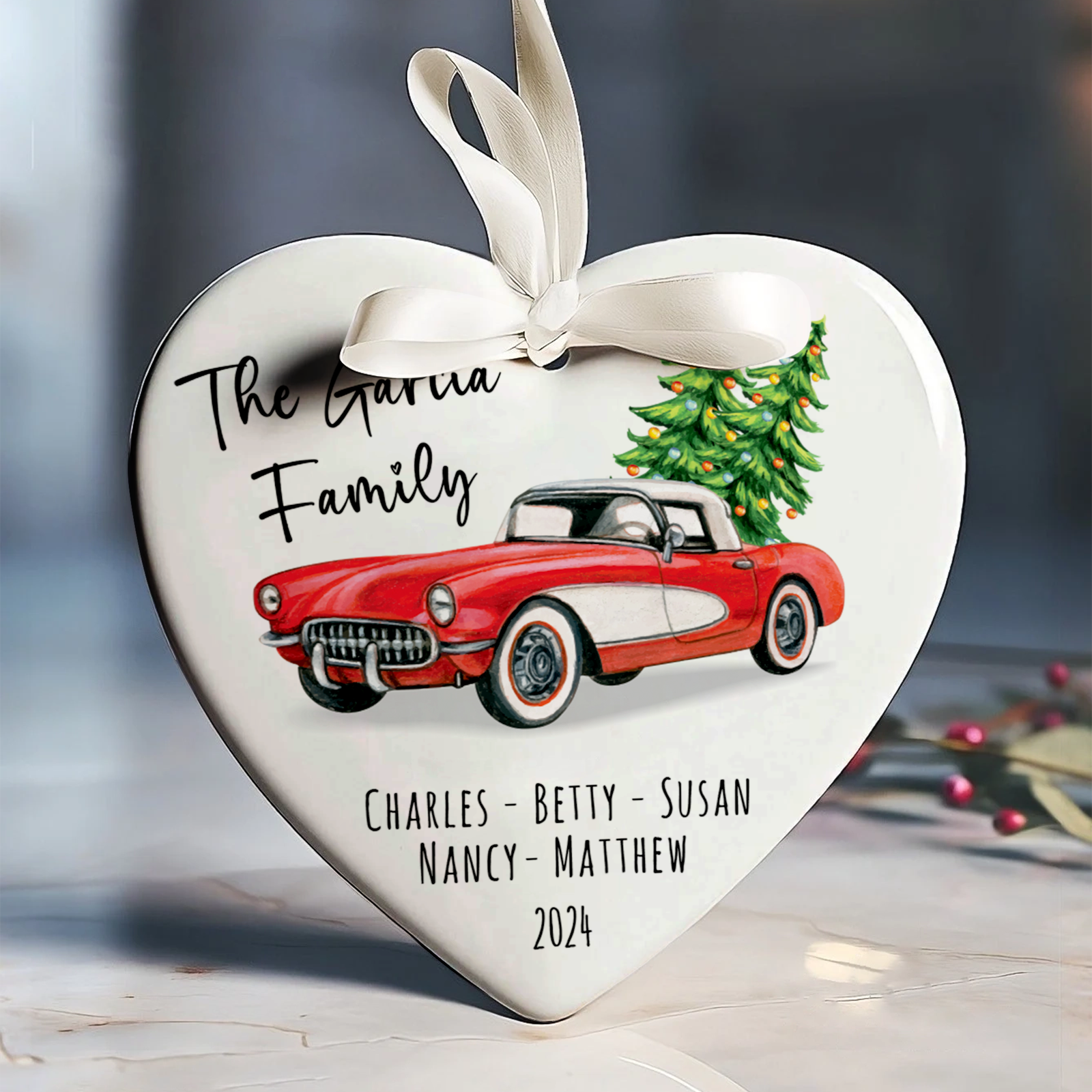 Personalized Family Christmas Ornament, Family Ceramic Ornament CY02-2 - 19Gifts