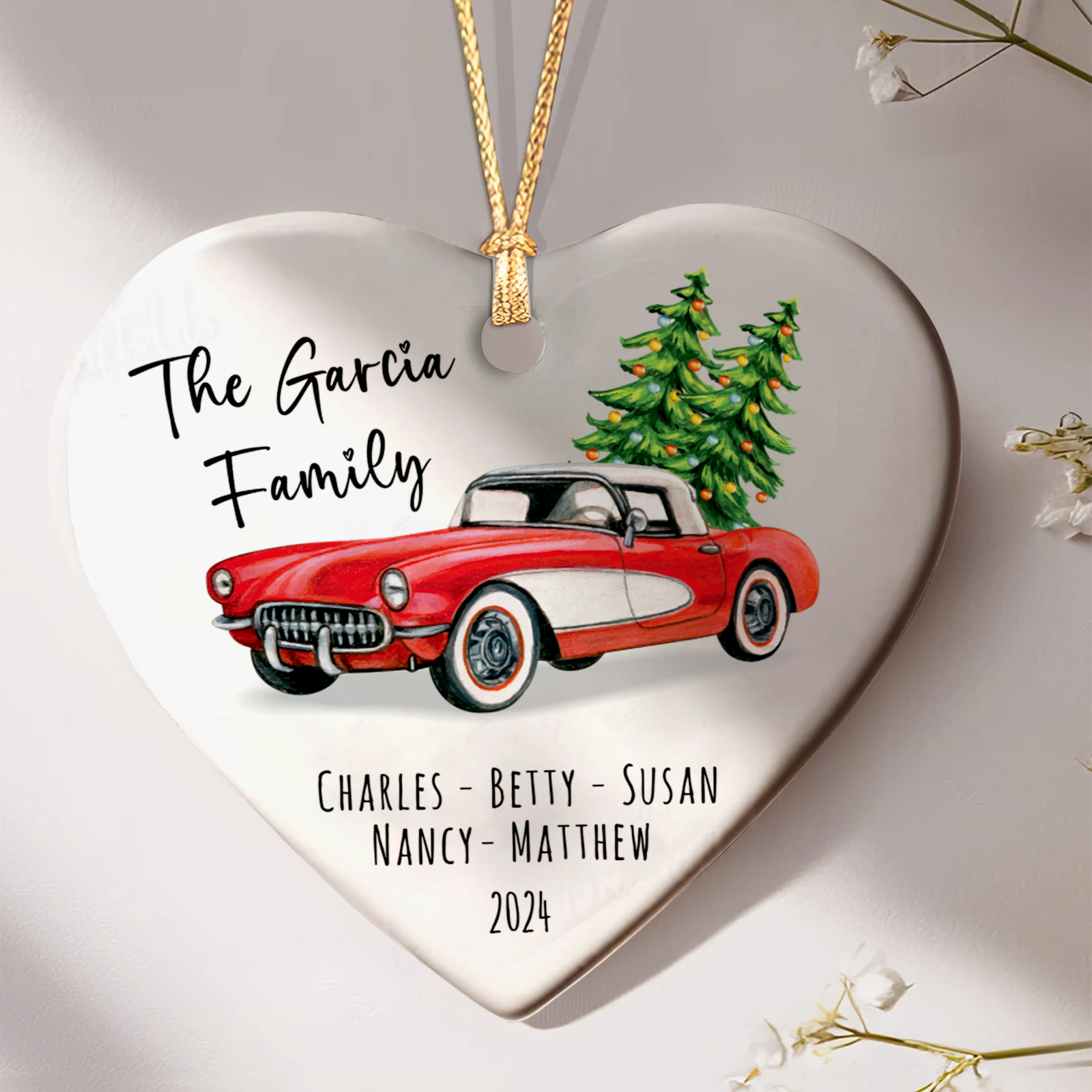 Personalized Family Christmas Ornament, Family Ceramic Ornament CY02-2 - 19Gifts