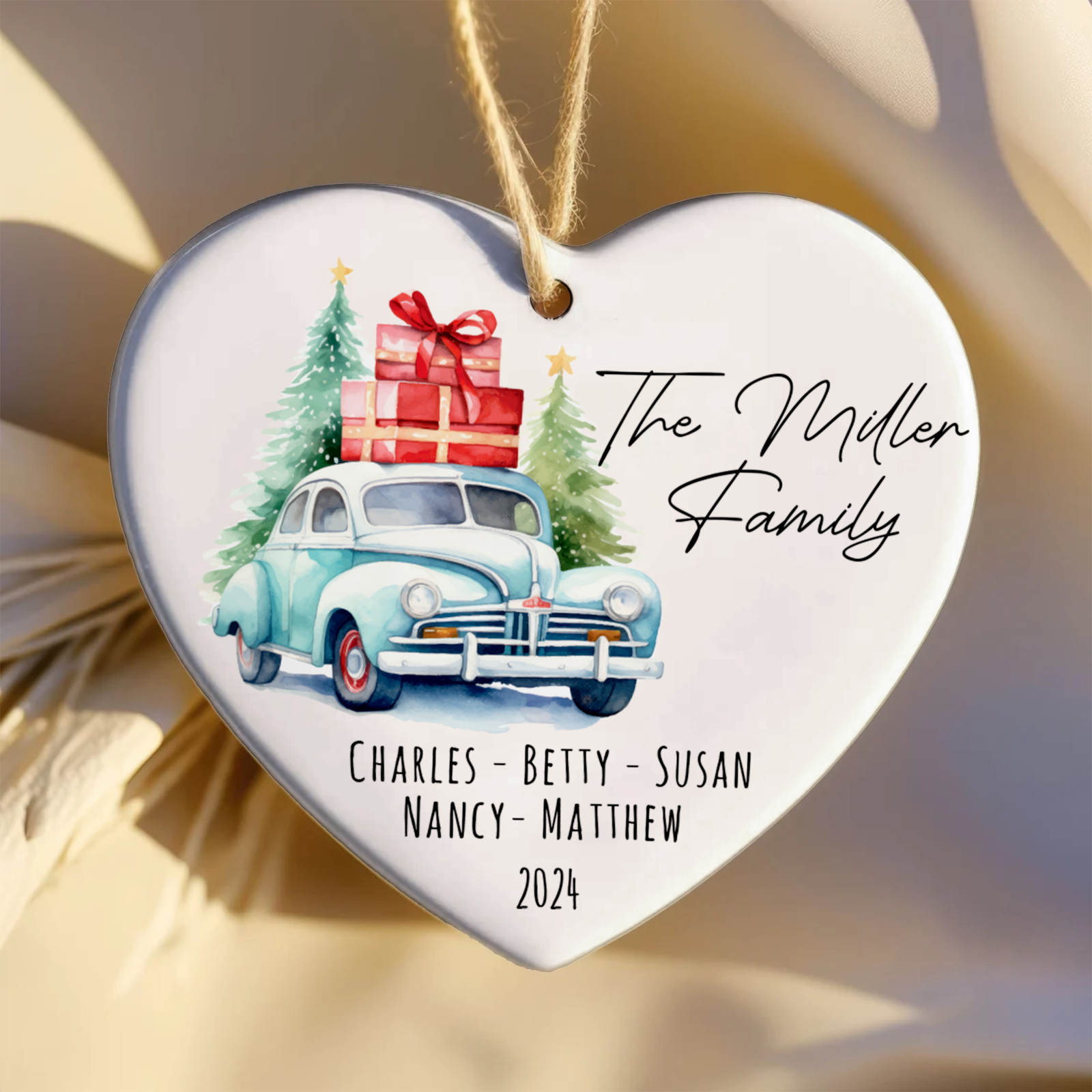 Personalized Family Christmas Ornament, Family Ceramic Ornament CY02-2 - 19Gifts