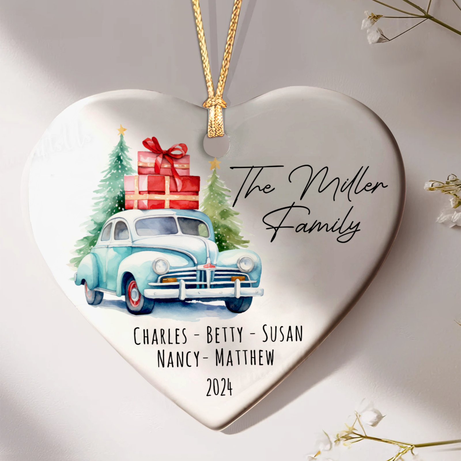 Personalized Family Christmas Ornament, Family Ceramic Ornament CY02-2 - 19Gifts