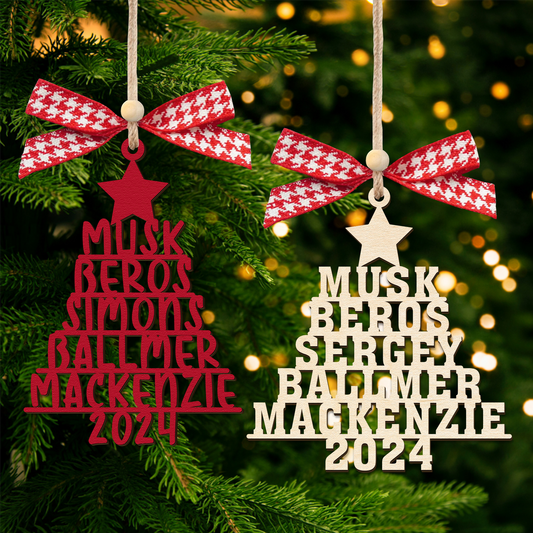 Personalized Family Christmas Ornaments, Family Tree Wooden Ornament For Christmas Decorations CF151 - 19Gifts